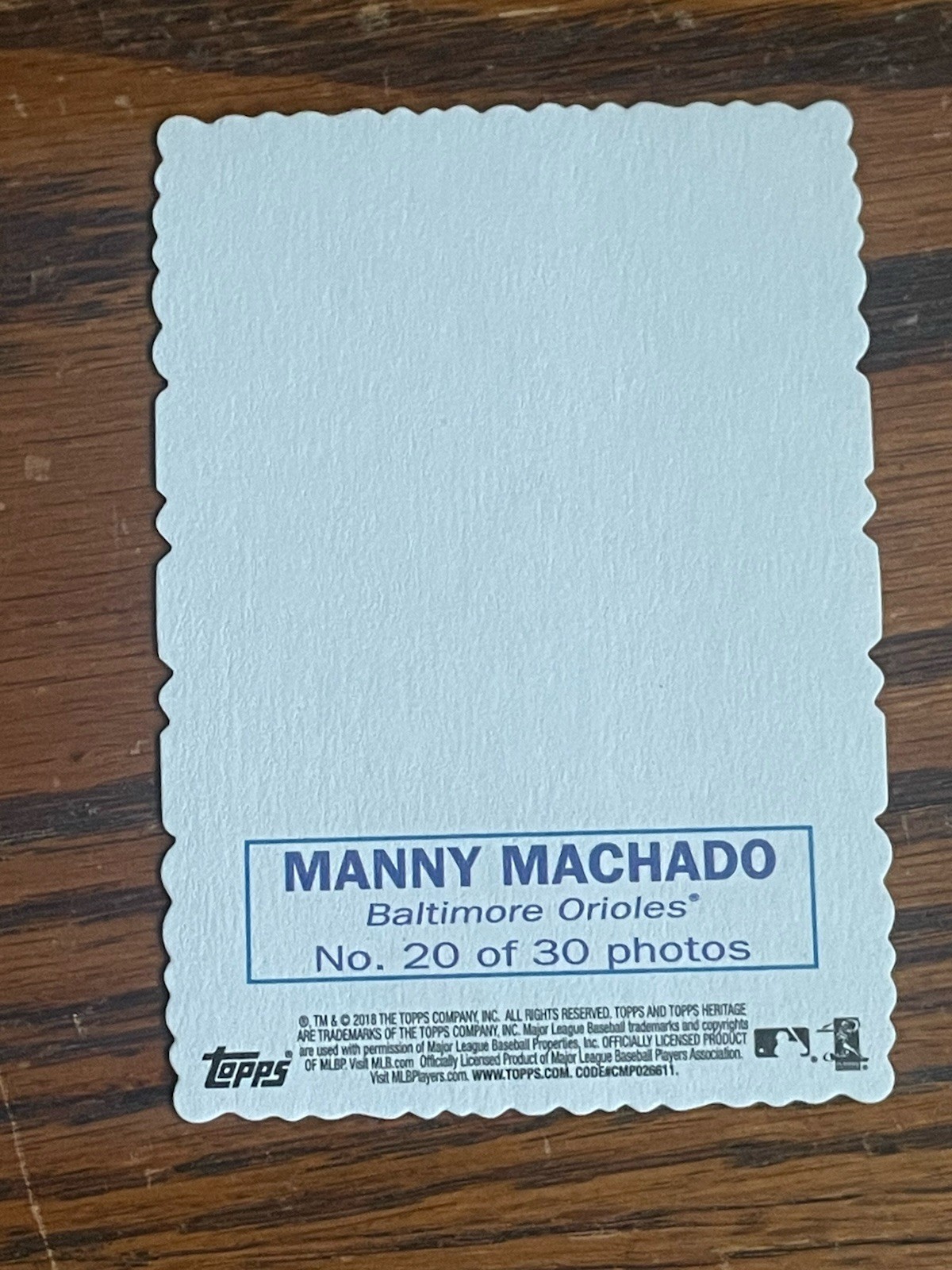 2018 Topps Heritage #20 Manny Machado 1969 Topps Deckle Edge Free Ship