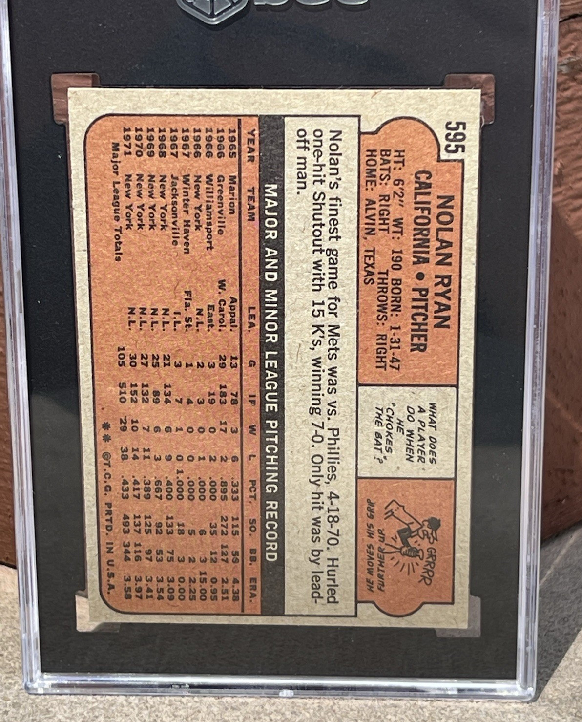 1972 Topps #595 Nolan Ryan SGC 5.5 – California Angels HOF!