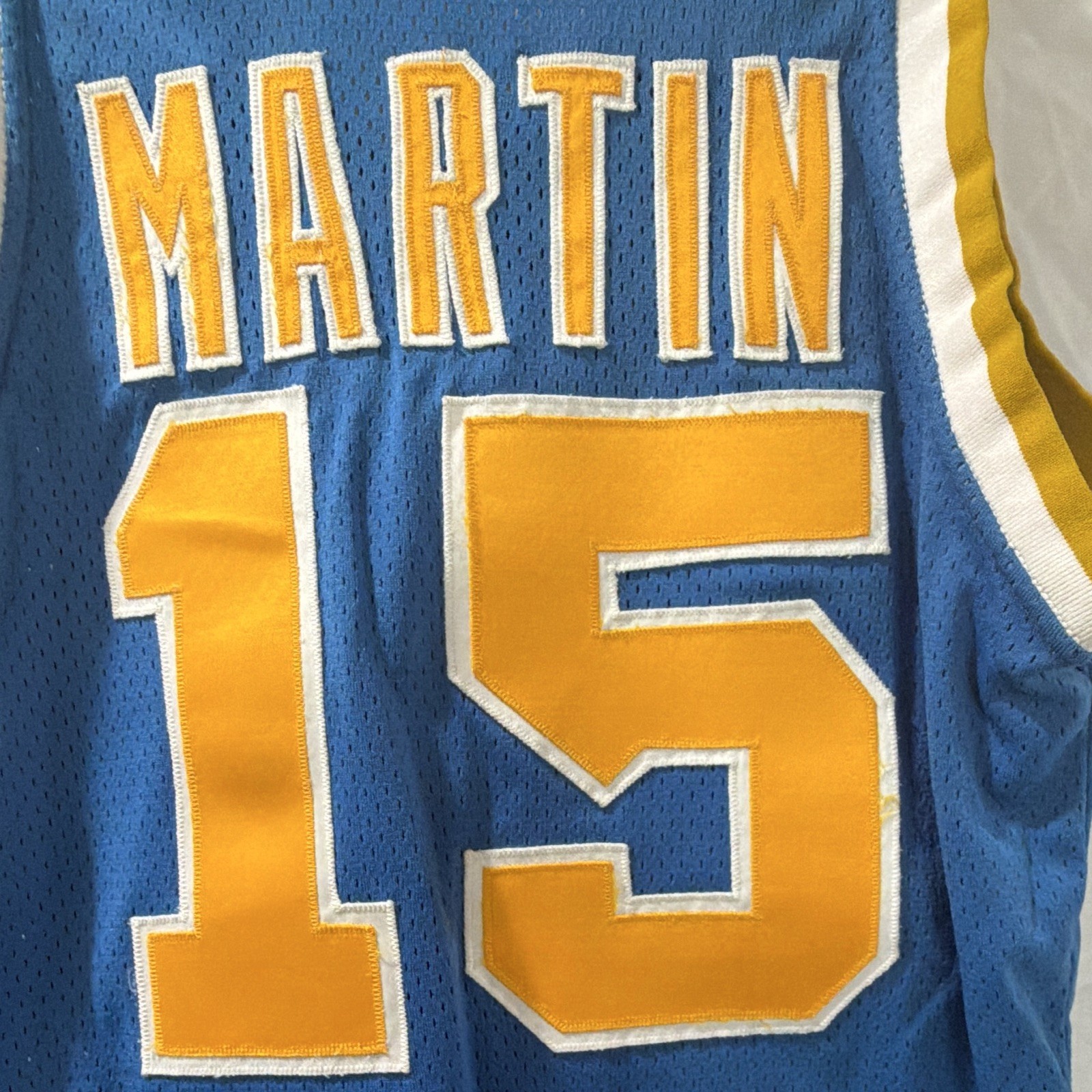 Goodman & Sons UCLA Bruins Martin #15 Basketball Uniform Blue Gold White Size 42