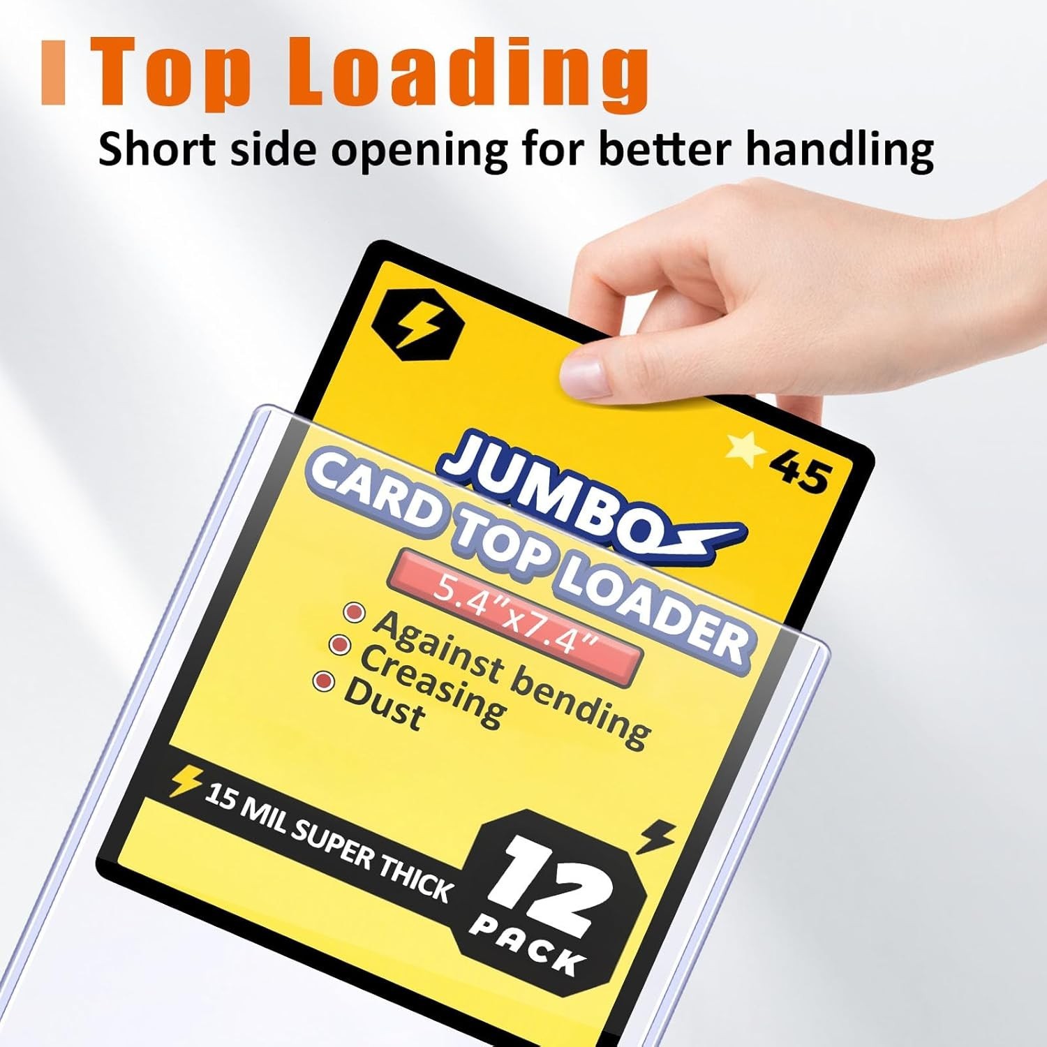 Jumbo Card Hard Sleeves, Top Loader for 5.4X7.4″ Jumbo Card -12 Pack