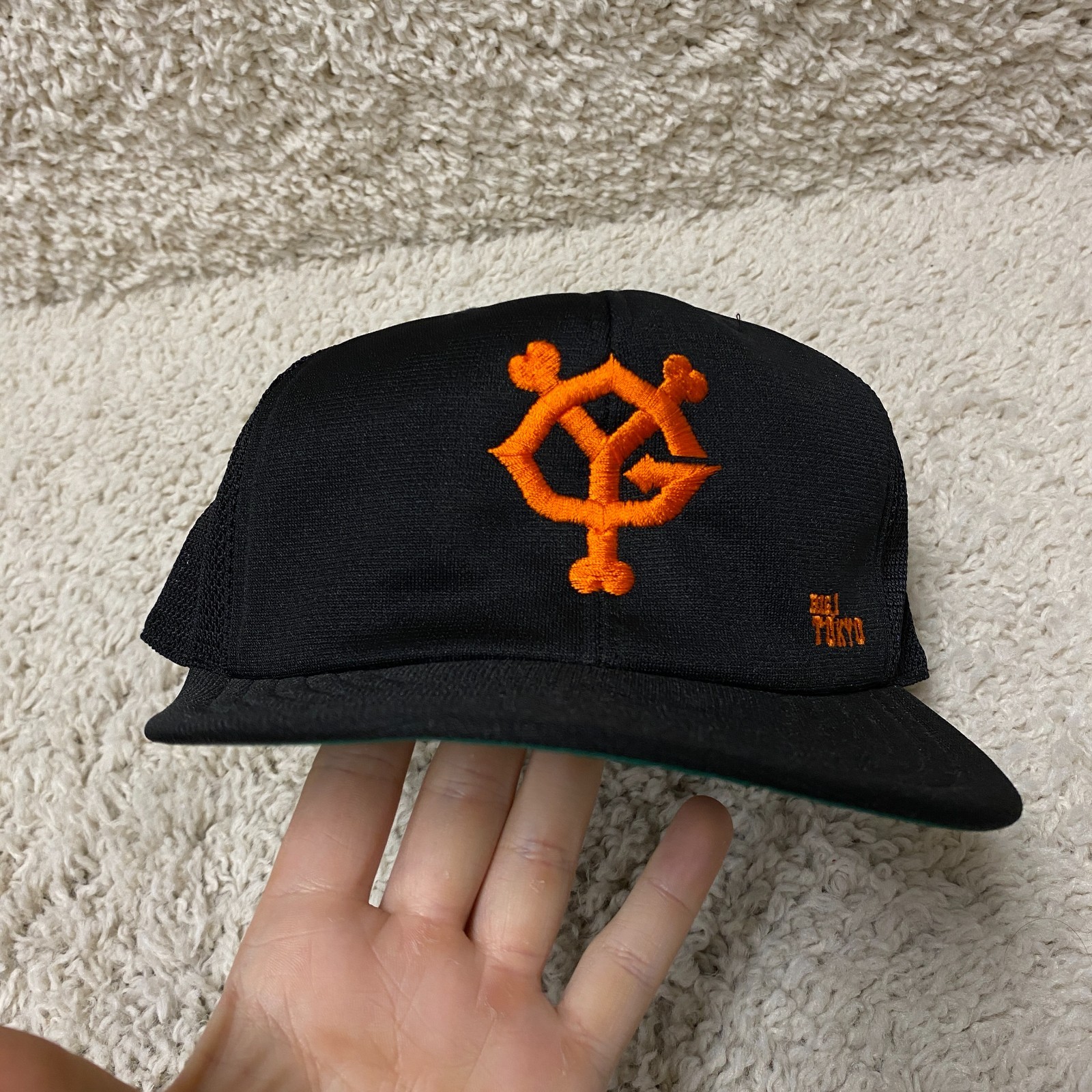 Big1 Tokyo Yomiuri Giants Hat Zipback Mens Black Orange Japan Baseball Mesh Mens