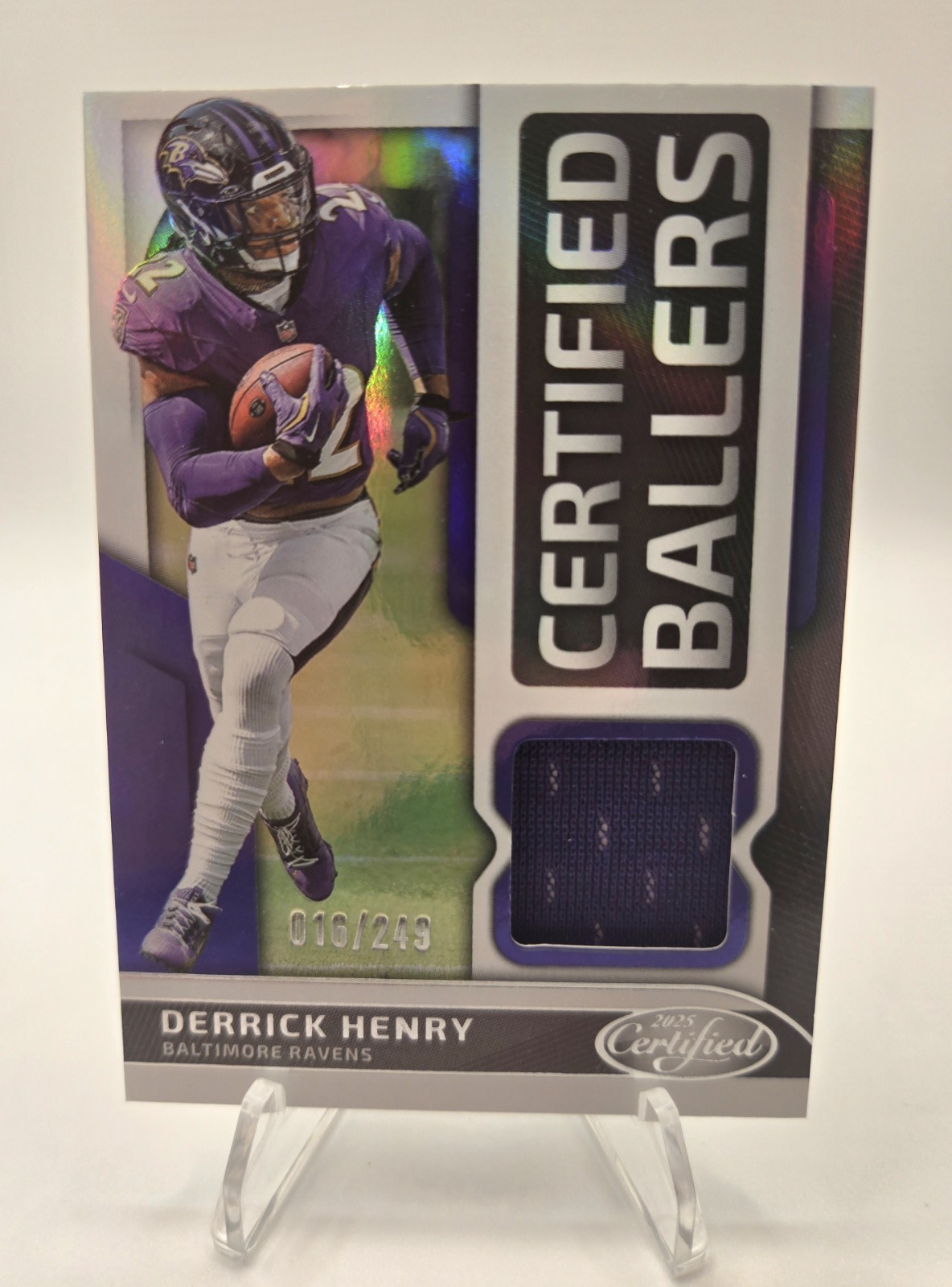 2025 Panini – Certified Ballers Mirror Derrick Henry CBM-DHY /249 Patch Ravens