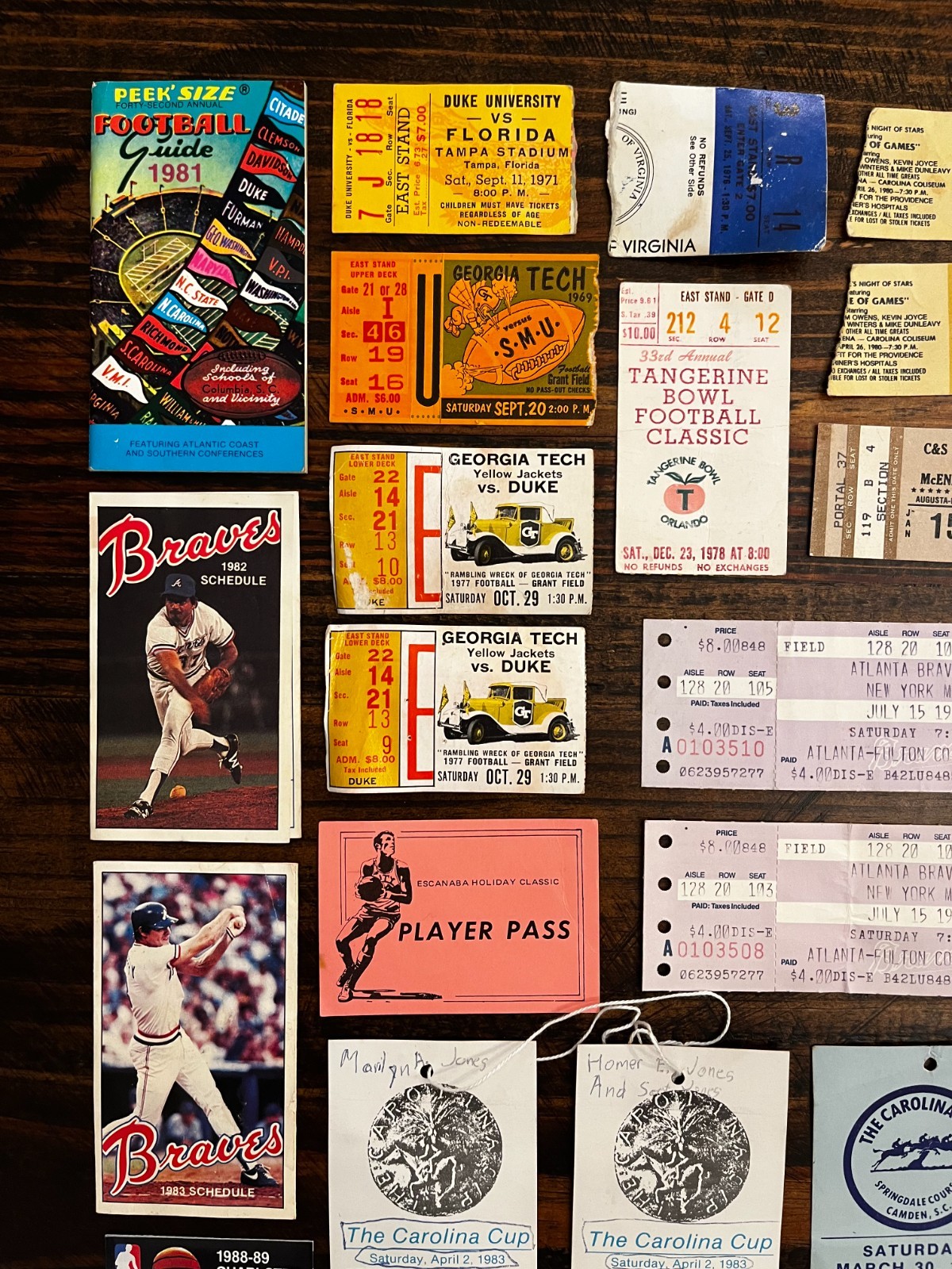 1920’s – 1990’s Sports Tickets – Stubs – Pocket Schedules MLB NFL NBA PGA CFB