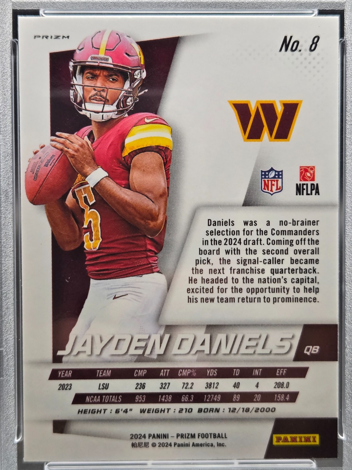 JAYDEN DANIELS 2024 PANINI PRIZM FLASHBACK ROOKIE SILVER RC PSA 10