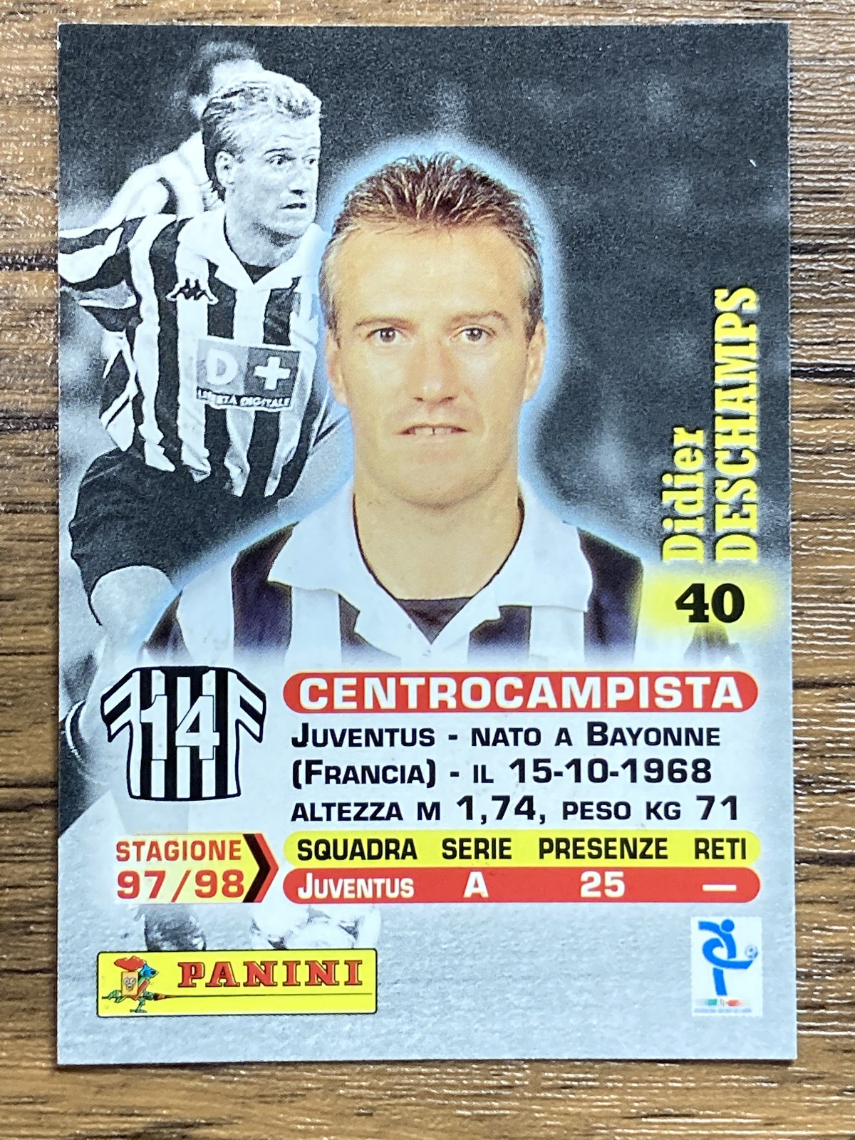 Free Shipping! Panini Card Calcio 99 1999 Serie A #40 Didier Deschamps Juventus