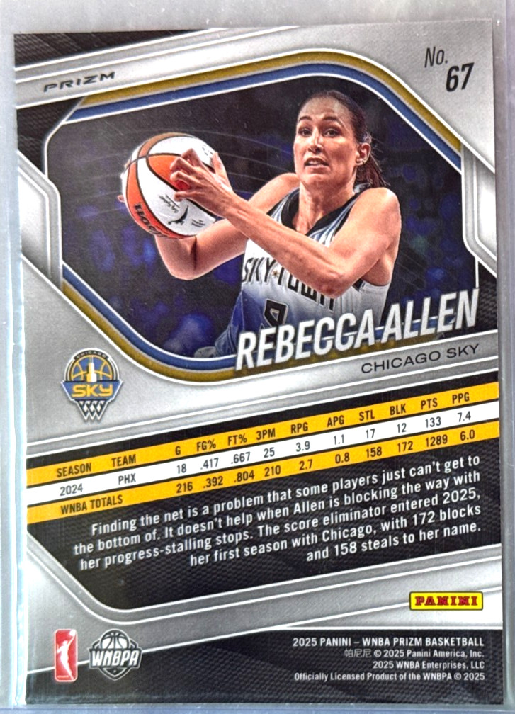 Rebecca Allen 2025 Panini Prizm WNBA Green Prizm Card-#67 Chicago Sky