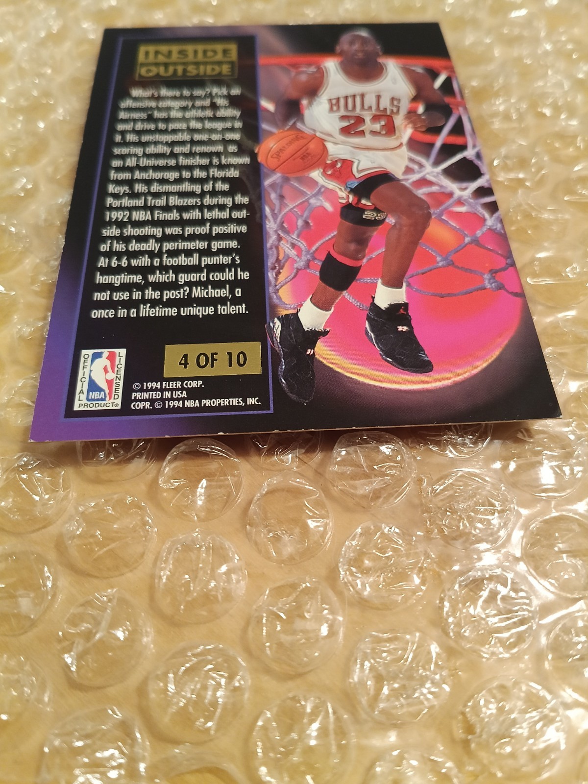 1993-94 Fleer Ultra – Inside Outside Michael Jordan #4 – Free Shipping