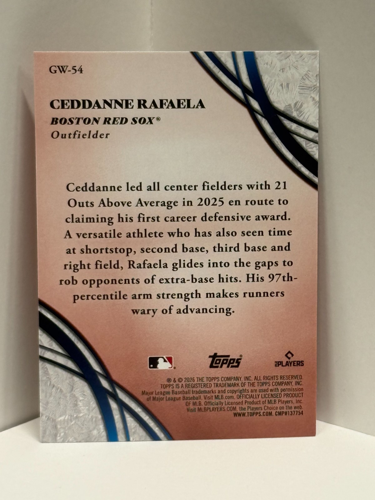 2026 Topps – Glove Work #GW-54 Ceddanne Rafaela
