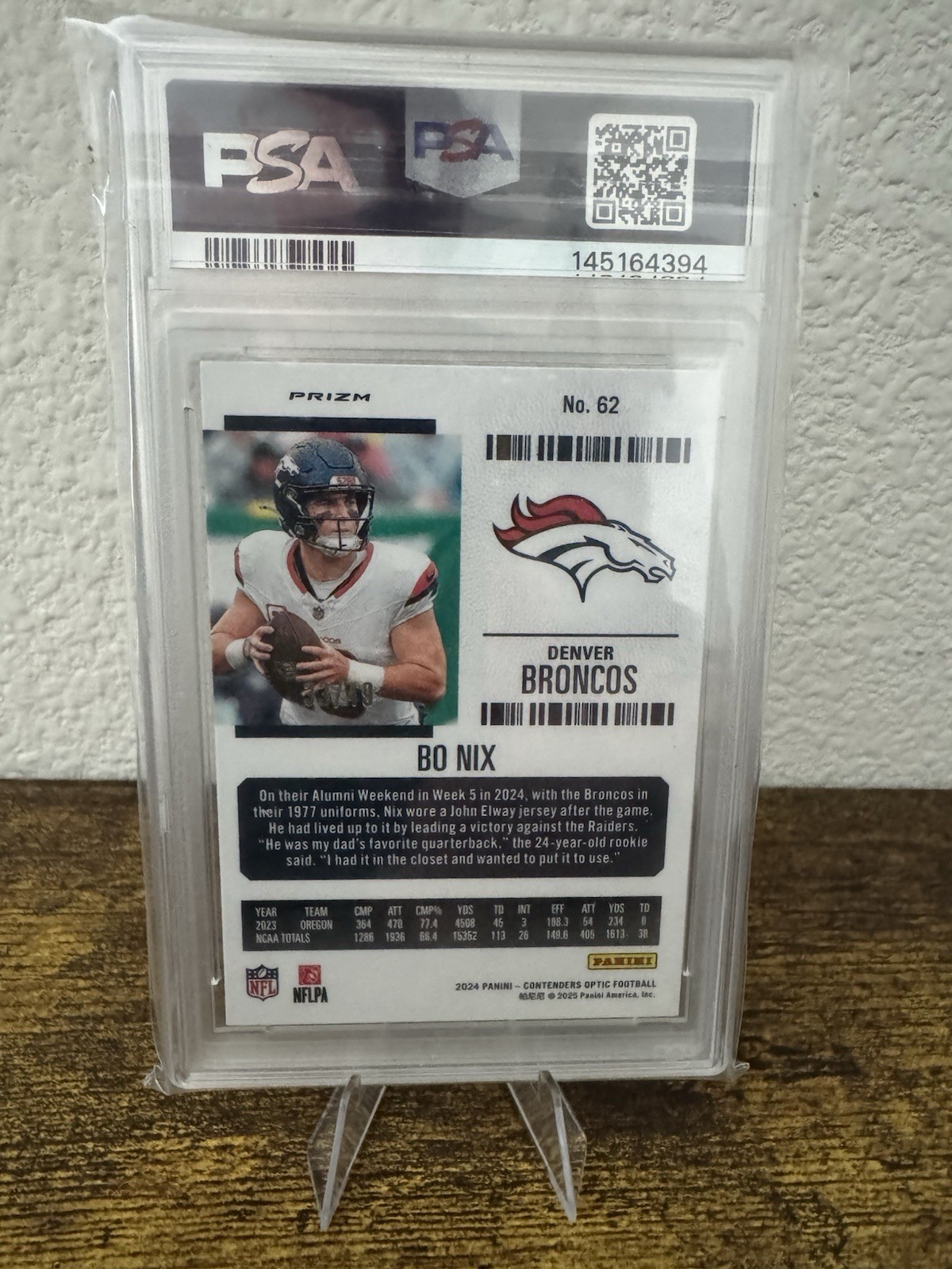 BO NIX 2024 PANINI CONTENDERS OPTIC GREEN PULSAR PRIZM RC #33/49 PSA 9 MINT
