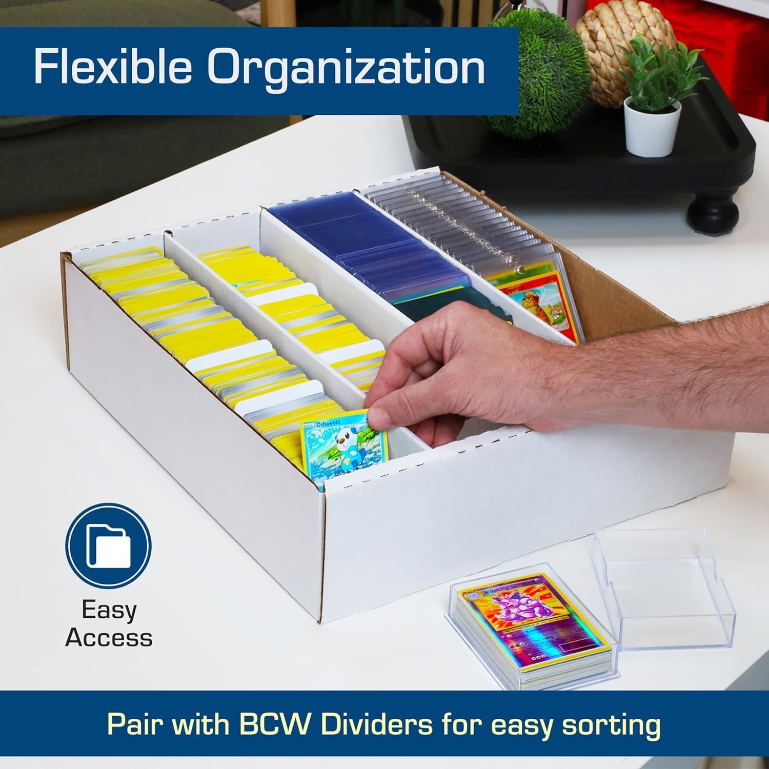 3ct Trading Card Storage Box – 3200+ Card Monster Box, Durable White