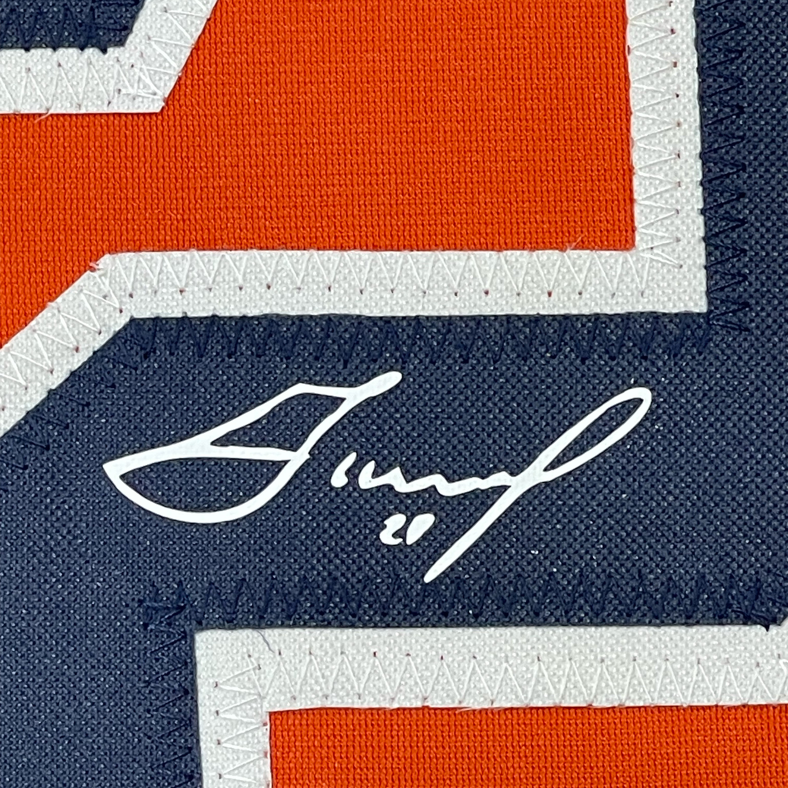 Framed Facsimile Autographed Jose Altuve 33×42 Orange Reprint Laser Auto Jersey