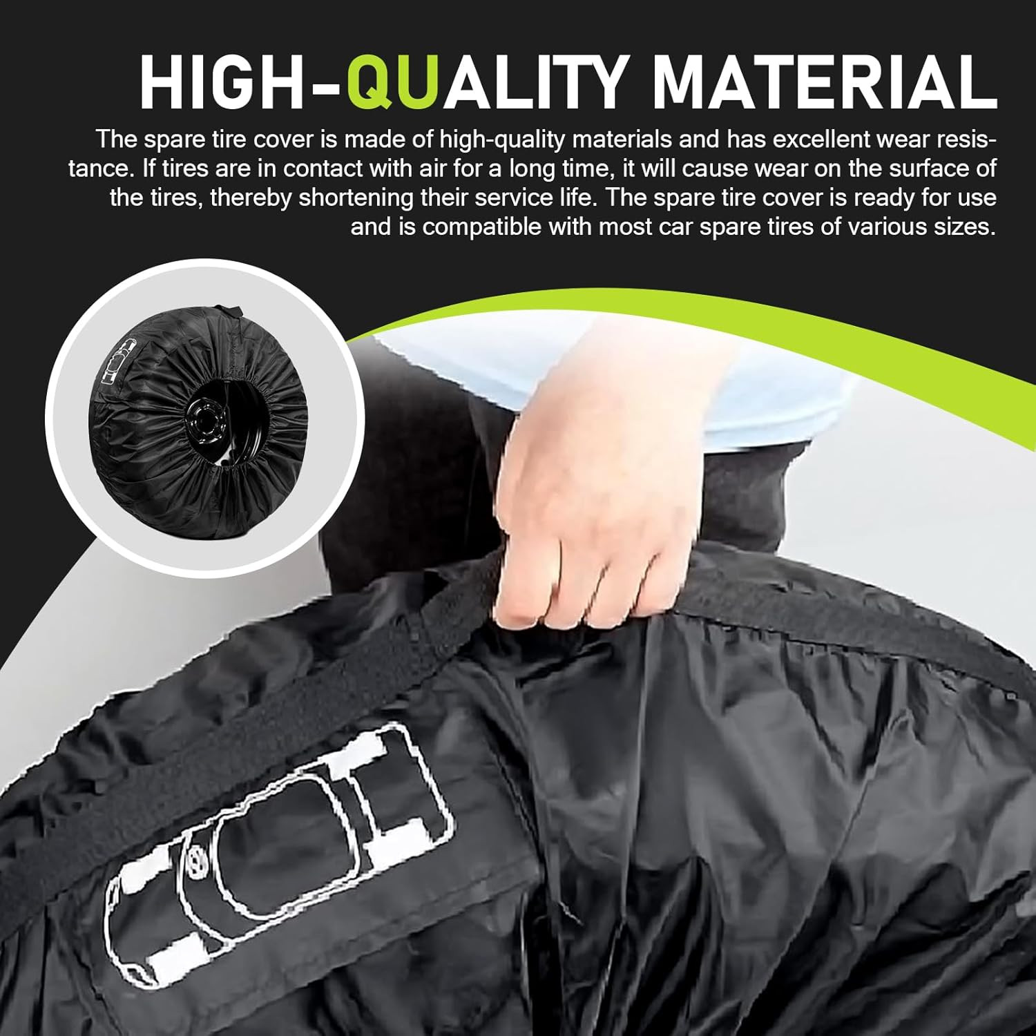 Car Spare Tire Protector, Oxford Cloth Waterproof Anti-scratch Organizer with…