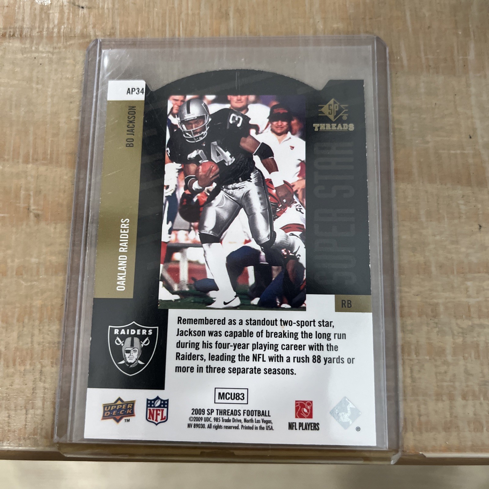2009 SP Threads – SP Superstar Die-Cuts Bo Jackson #AP34