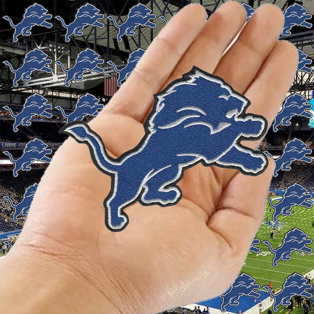 Wholesale Michigan Detroit Lions Logo Size 4.0 in x 2.5 in Sew Iron on Patches
