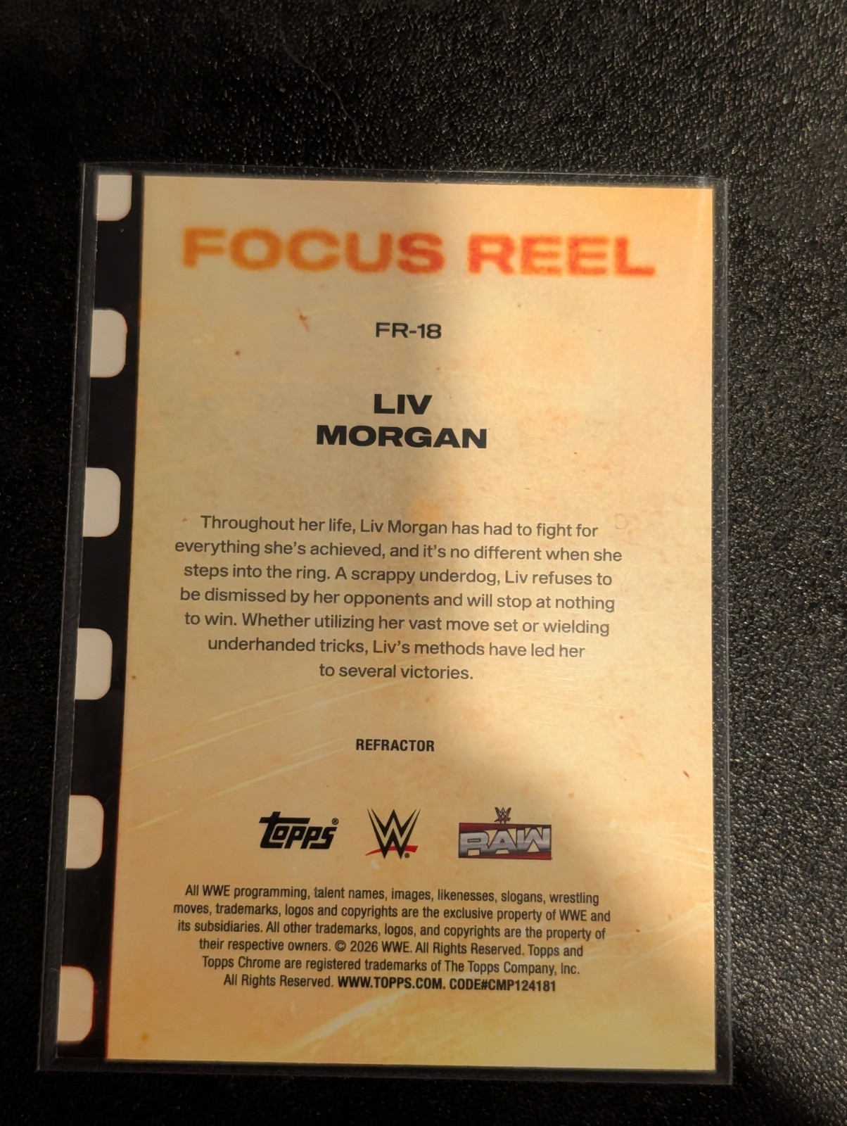 2026 Topps Chrome WWE Liv Morgan Focus Reel #FR-18 Refractor