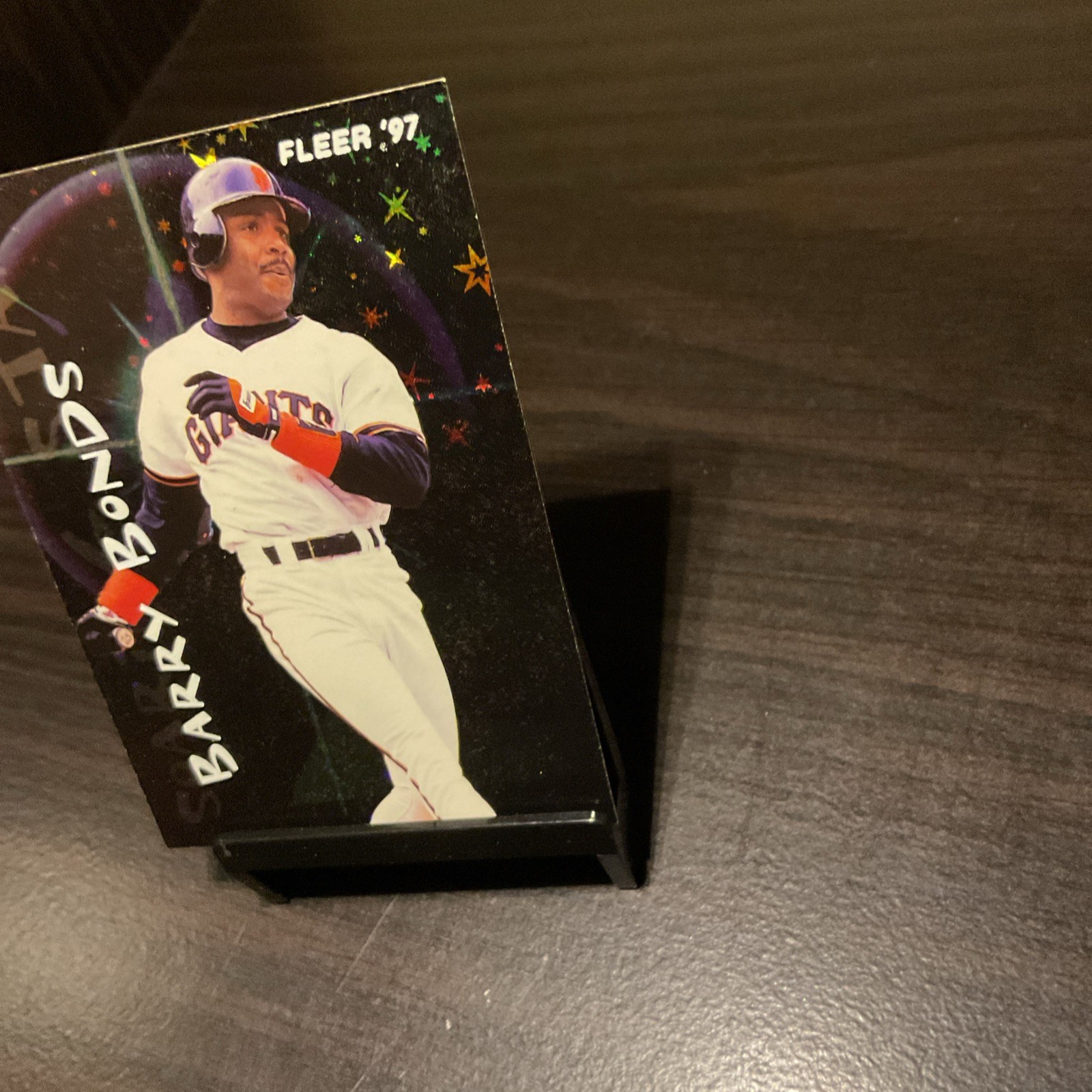 1997 Fleer Soaring Stars #2 Barry Bonds Refractor Pattern Insert Card