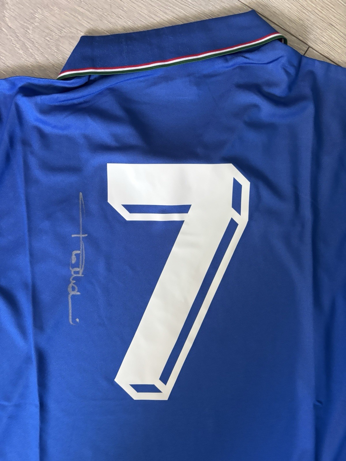 PAOLO MALDINI Rare Hand Signed Retro 1990 Italy National Team Shirt #7 PROOF/COA