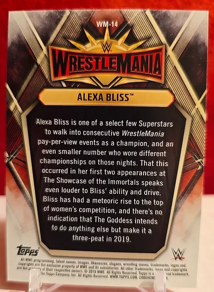 2019 Topps WWE Road to Wrestlemania – Wrestlemania 35 Roster #WM-14 Alexa Bliss