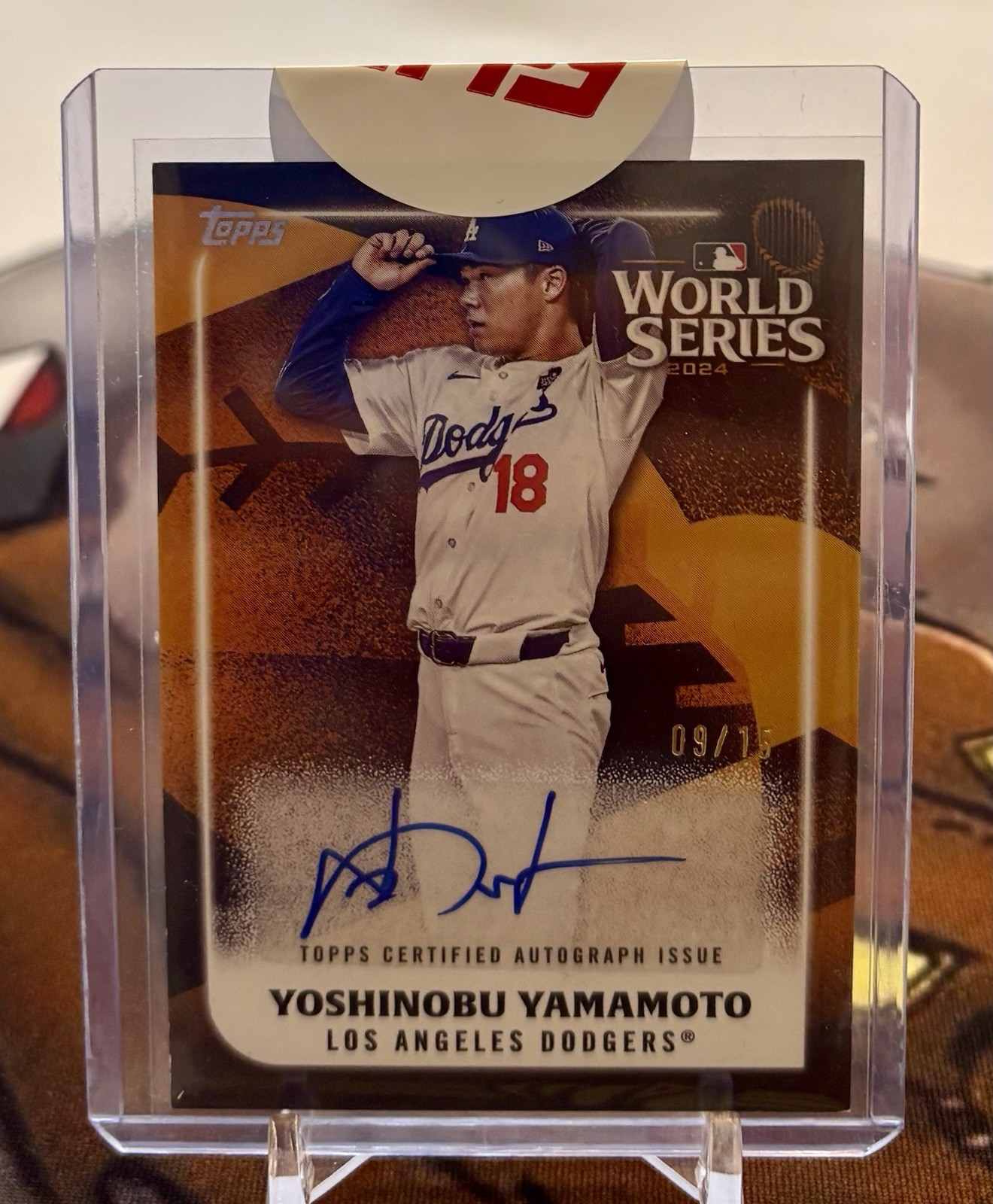 2024 Topps series 2 Yoshinobu Yamamoto World Series Autograph Card /15 WCA-YY