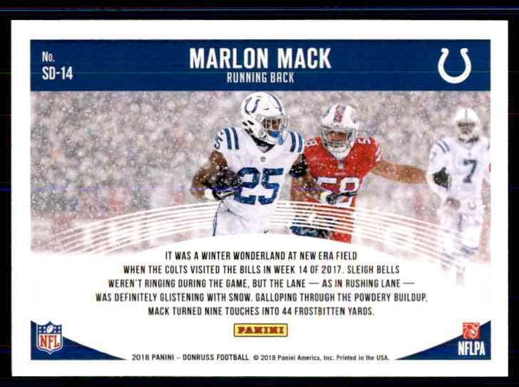 2018 Donruss Snow Days Marlon Mack Indianapolis Colts #SD-14