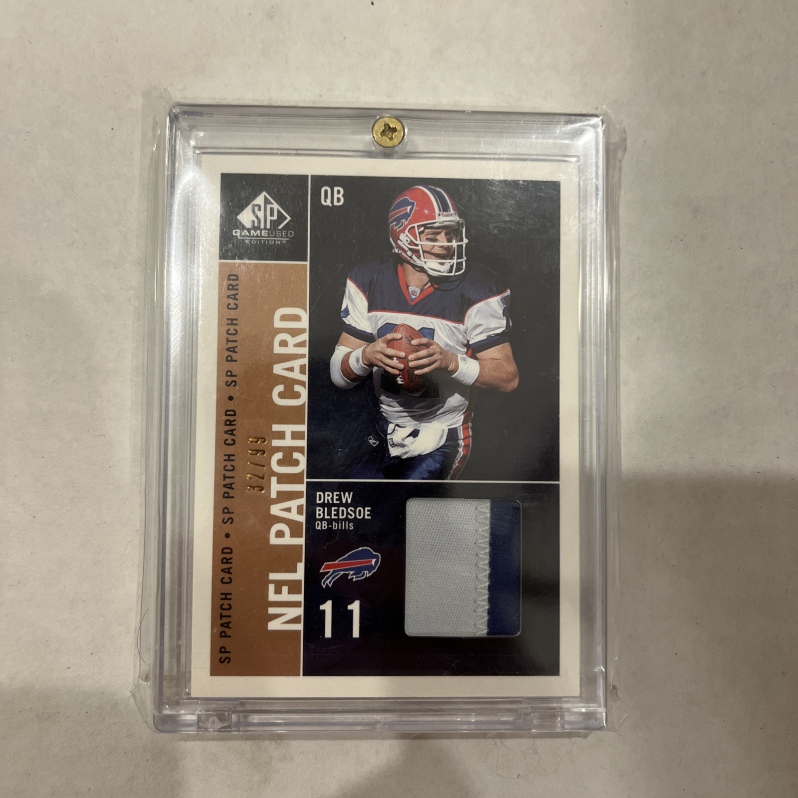 2003 SP Game Used Edition – Nfl Patch Card Drew Bledsoe #PC1-DB /99 (MEM)