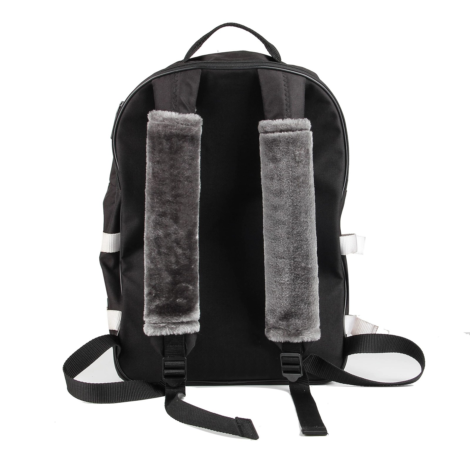 Amooca Soft Faux Fur Universal Fit Seatbelt Cover Car 10.5in 2pack, Dark Gray
