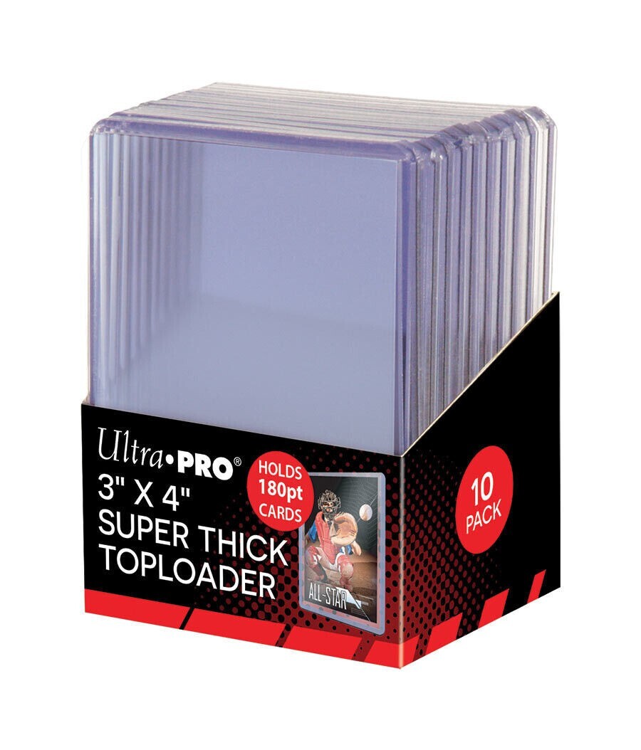Ultra Pro 180PT Top Loaders Pack of 10 / 180 PT 10ct PLUS 2 used ones / ga33