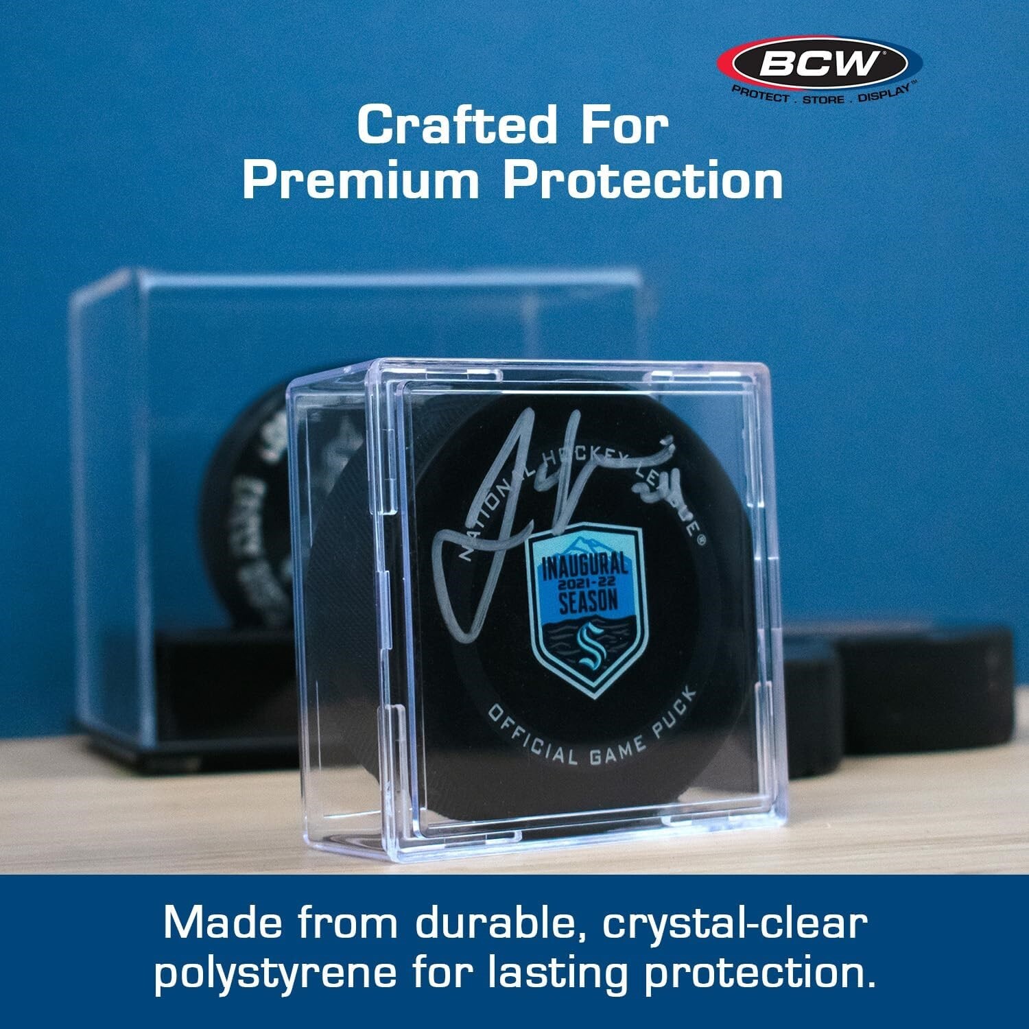 NHL Hockey Puck Holder Display Case Acrylic Square BCW Memorabilia Autograph BOX