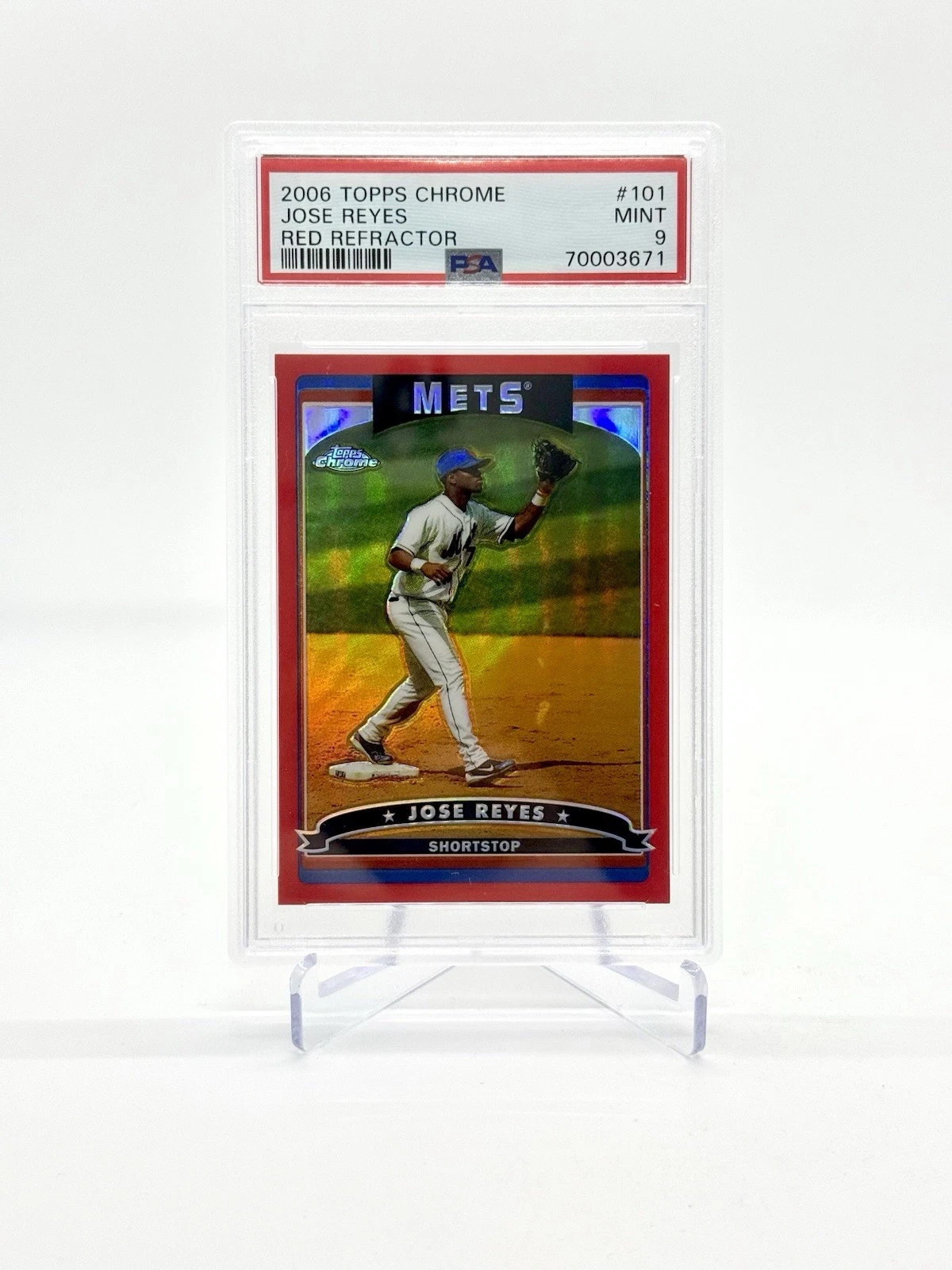 2006 Topps Chrome Jose Reyes #101 Red Refractor PSA 9 Pop 1!!
