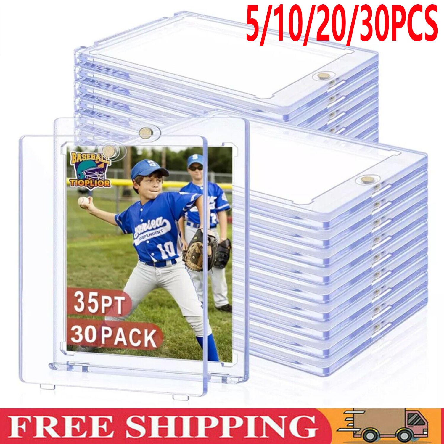 5/10/30 pcs Magnetic Card Holder for Trading Cards Protector Case Hard Baseball