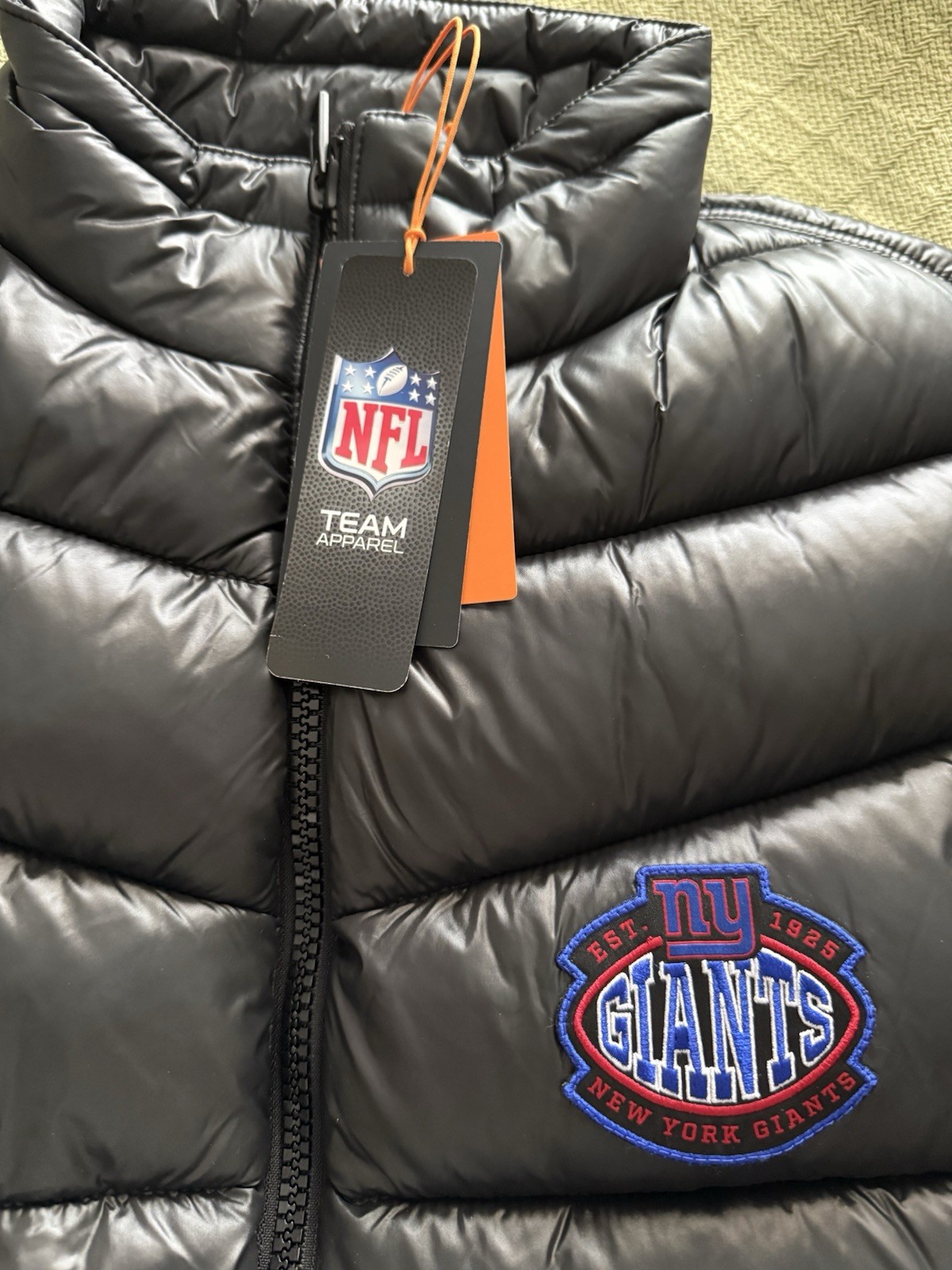 Men’s BOSS x NFL NY Giants Water-Repellent Padded Gilet Size XL