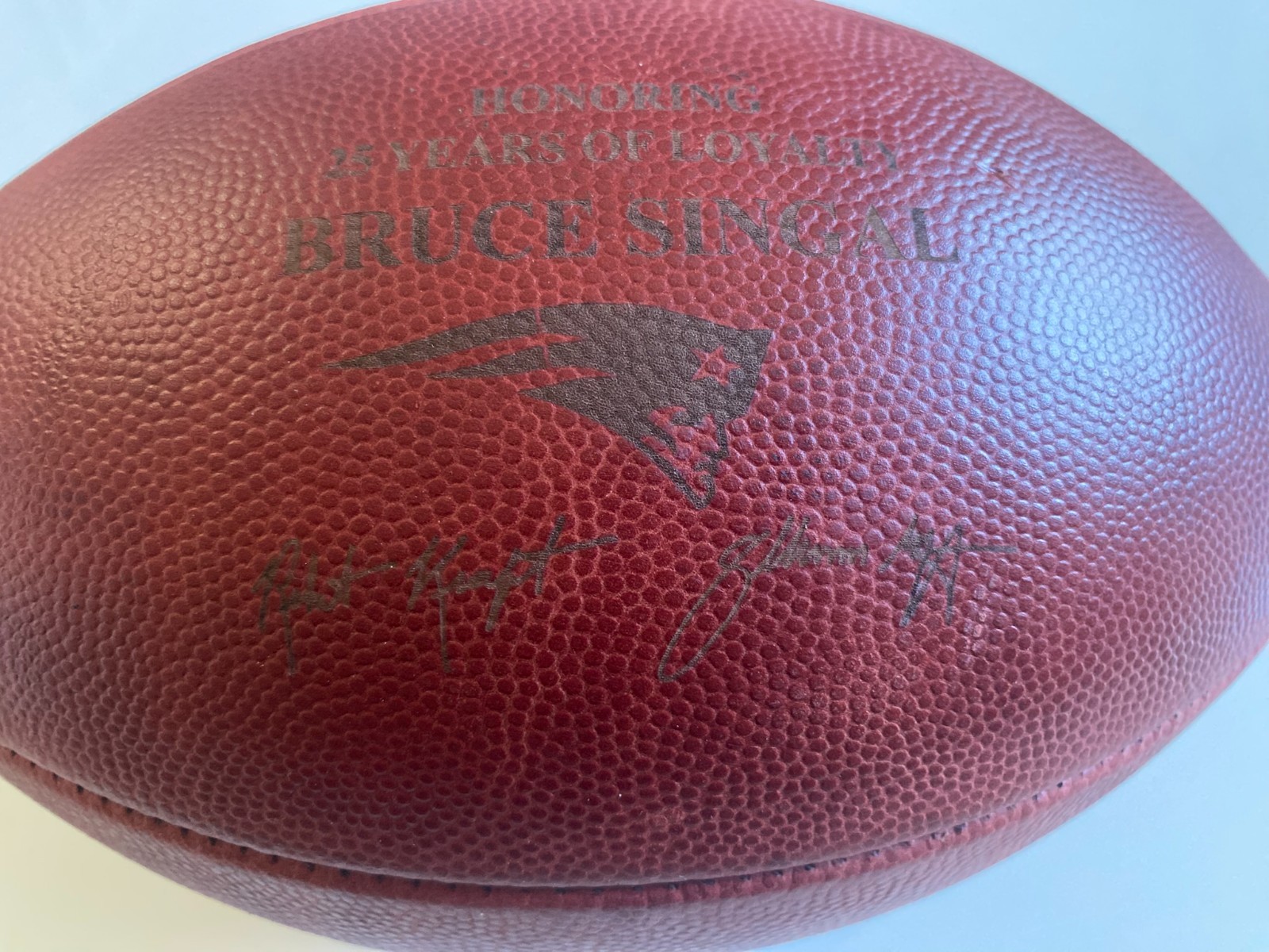 New England Patriots Bruce Singal Commemorative Wilson NFL Football Robert Kraft