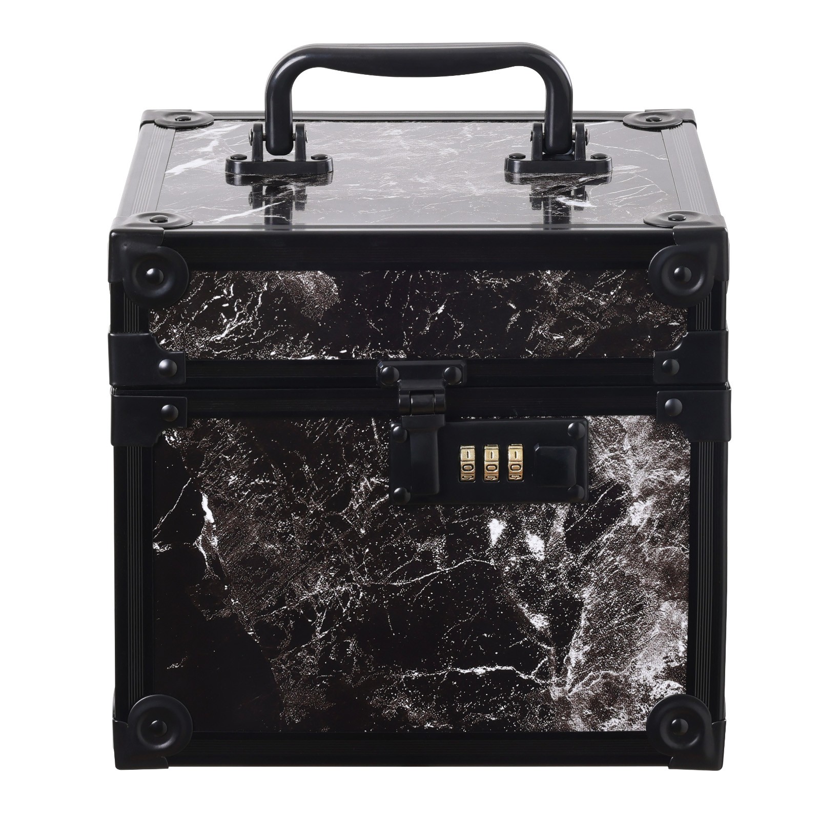 Portable Marble Trading Card Case 2 Slots w/ Combination Lock Hold 60 PSA Cards