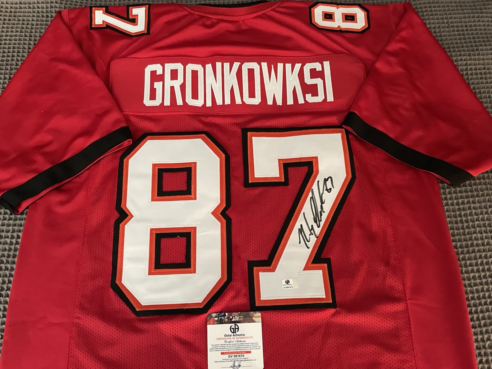 ROB GRONKOWSKI GRONK Signed Tampa Bay Buccaneers CUSTOM JERSEY COA Auto 🔥