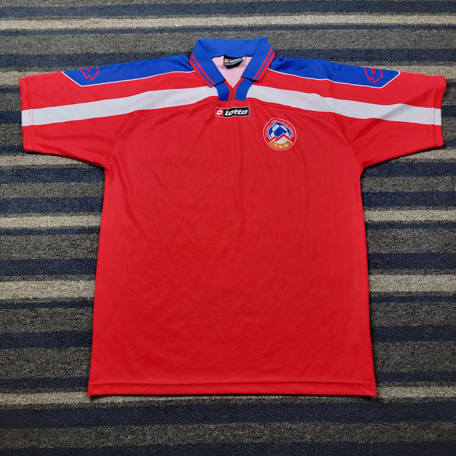 Vintage Armenia Lotto Soccer Jersey Home 2000 Size XL Authentic Made In Italy