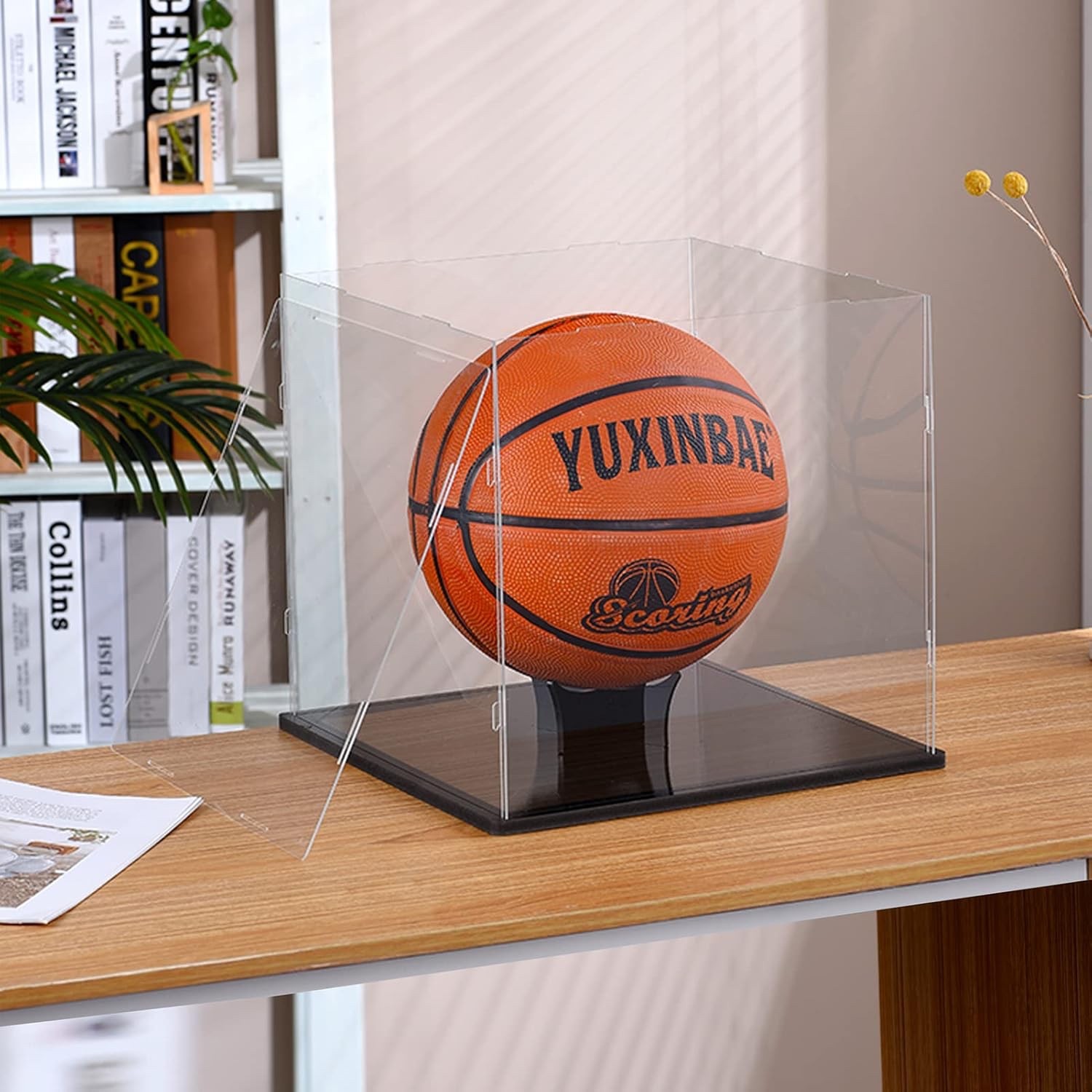 Clear Acrylic Display Case UV Protected Acrylic Basketball Holder, Display Case