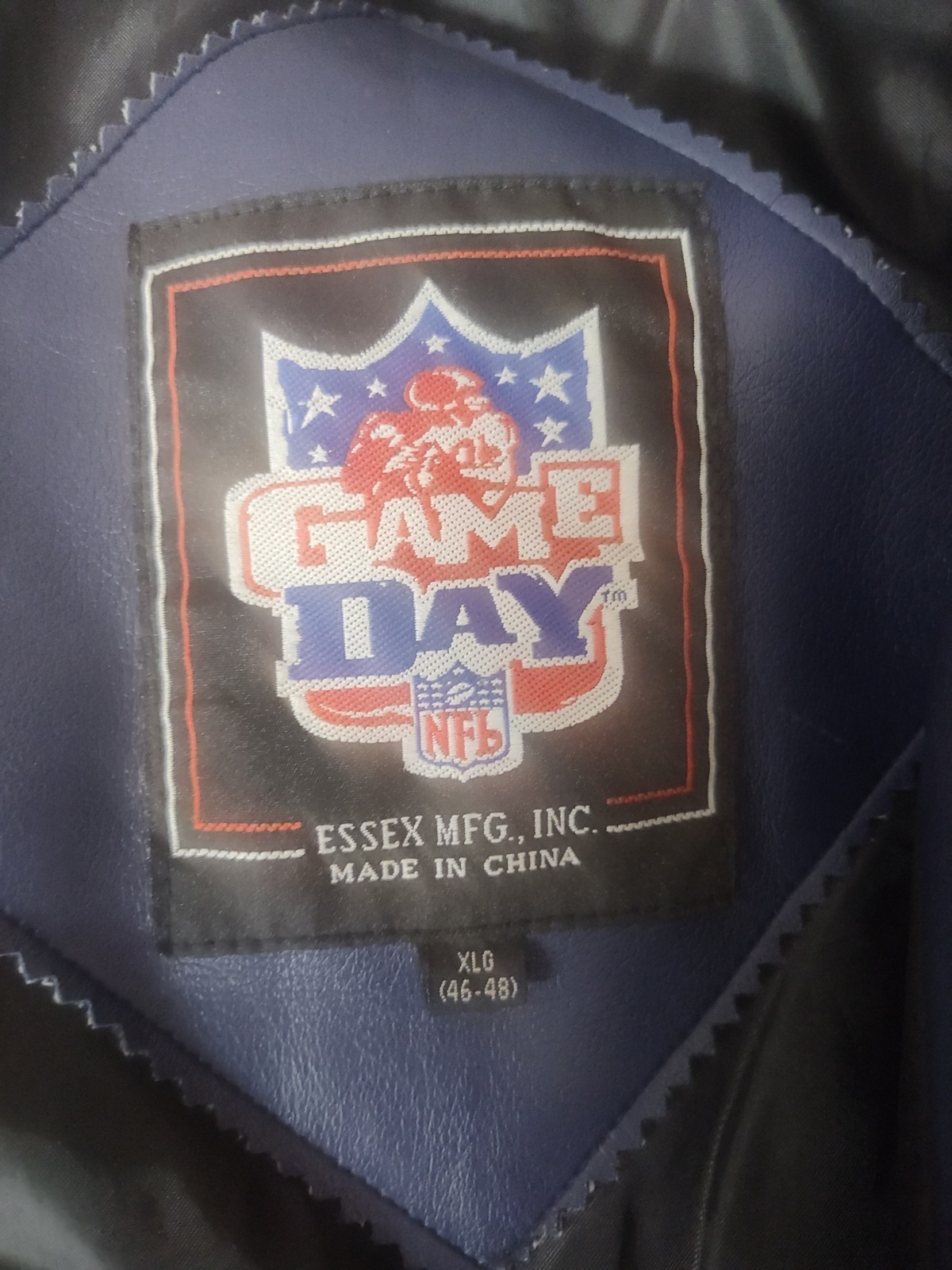 Vtg Dallas Cowboys Game Day Faux Leather Jacket Full Zip 100% Polyvinyl Chloride