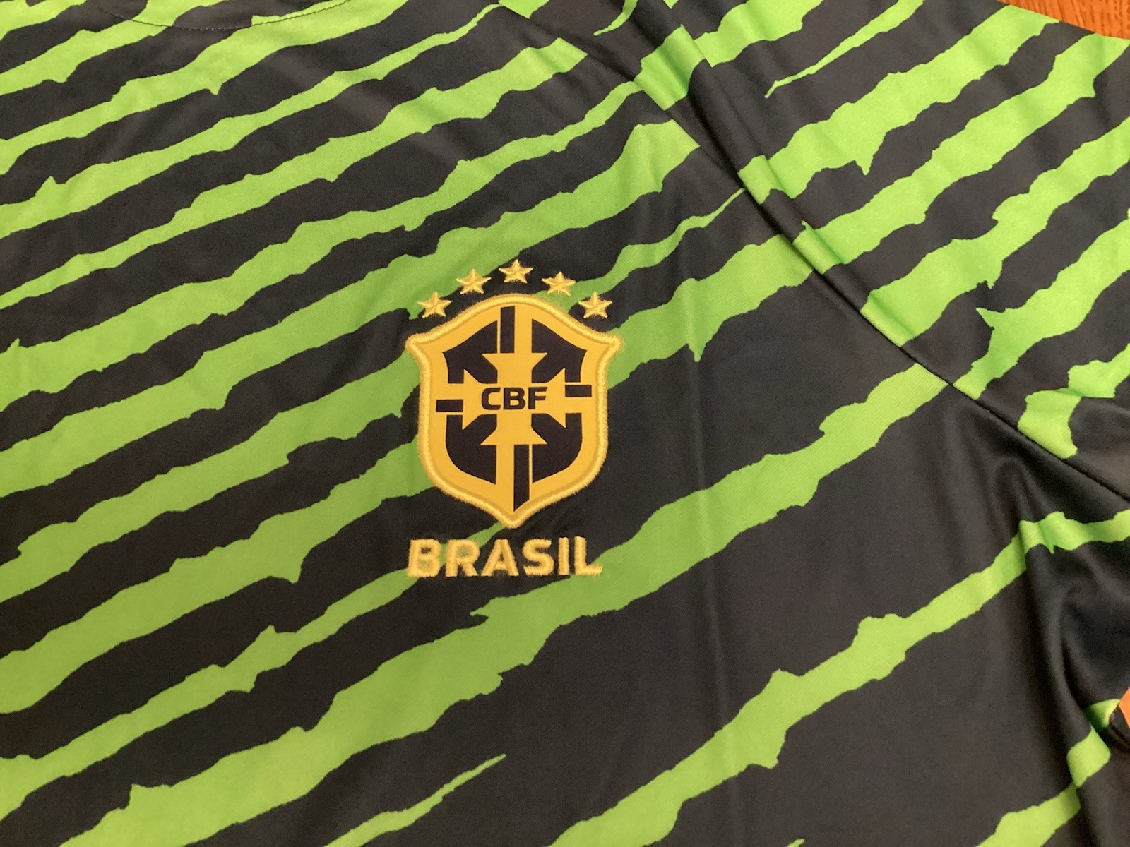 NWT’s NIKE Women’s Brazil Pre-Match Soccer Jersey Striped DM9565-491 Size XL $70