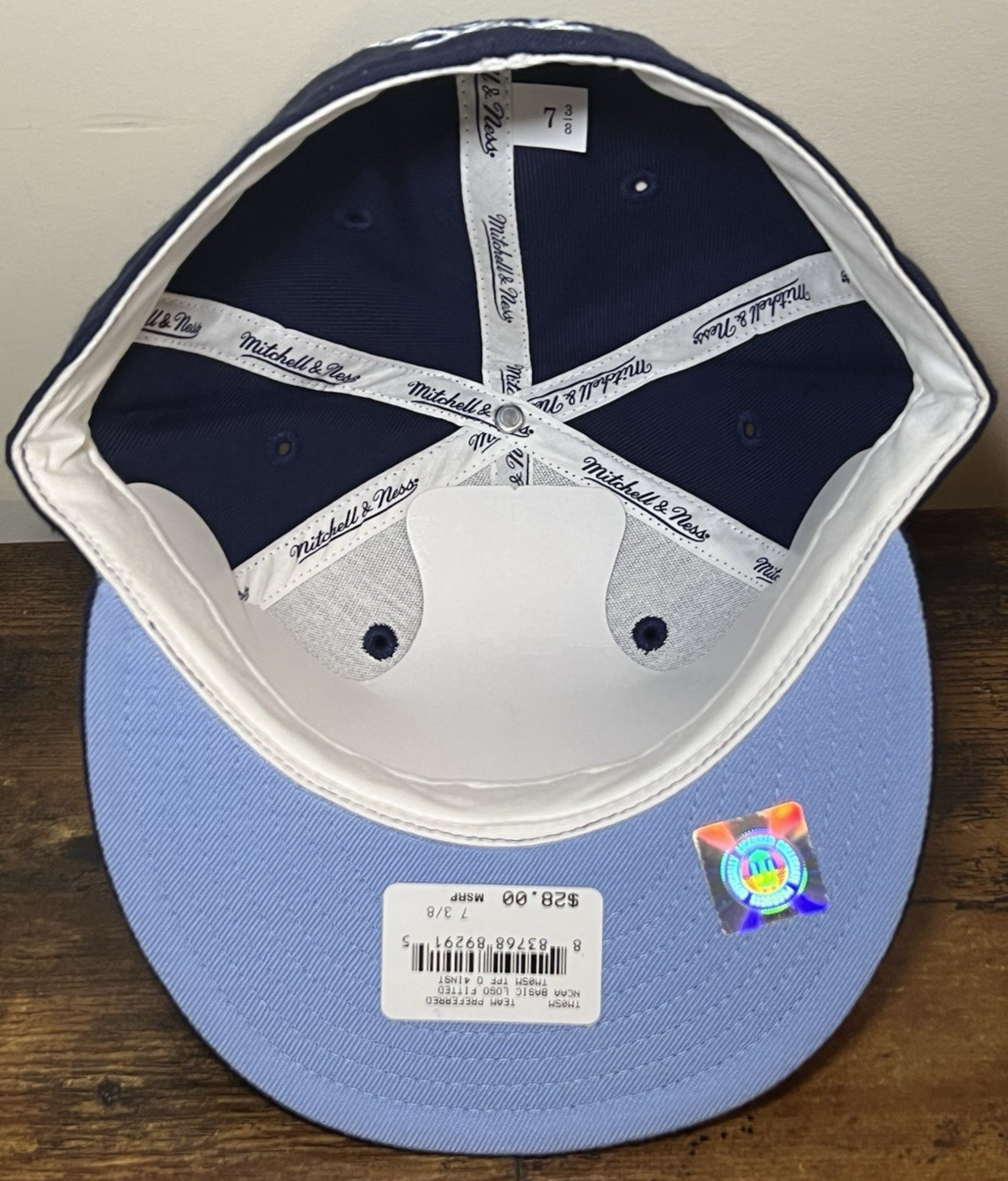 Mitchell & Ness Indiana State Sycamores Fitted 7 3/8 Navy Blue Hat 100% Wool