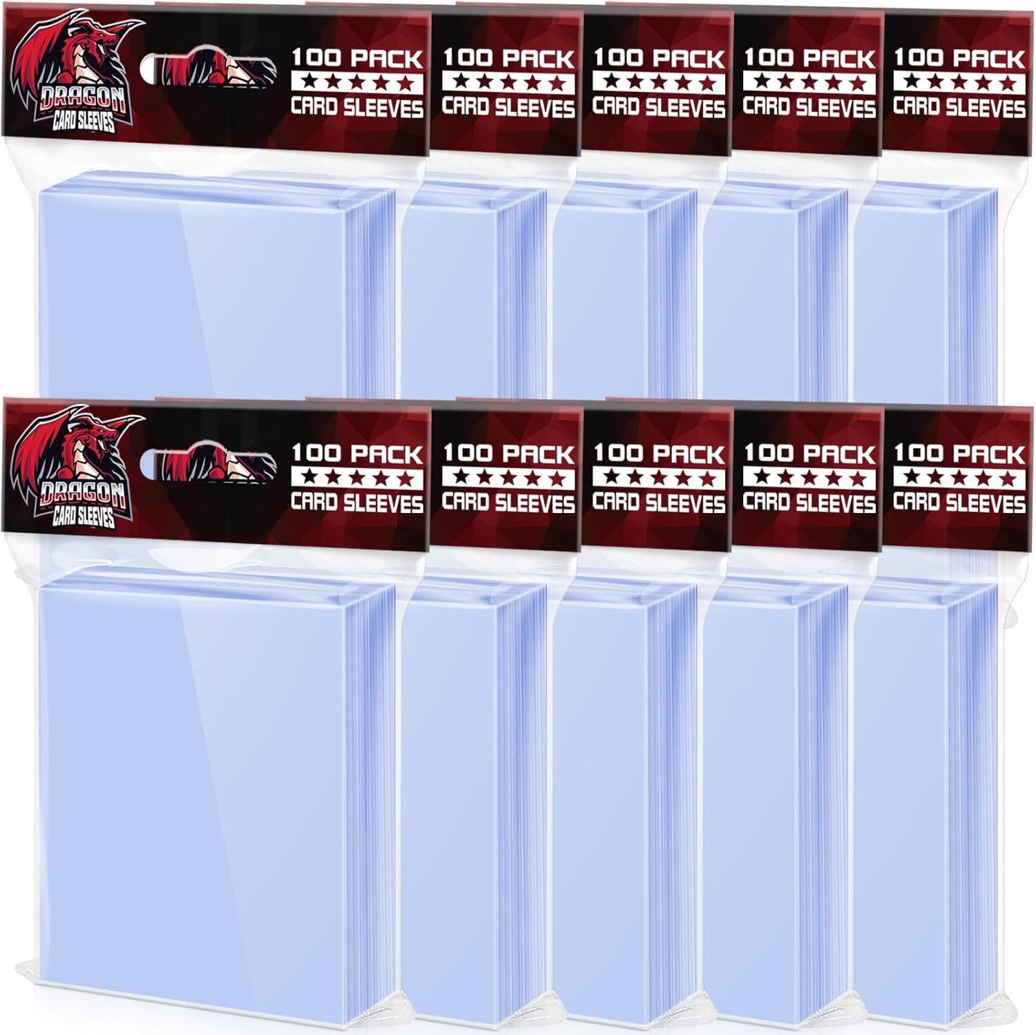 1000 Pcs Card Sleeves Toploaders for Trading Cards, Soft Clear Baseball Card Sl