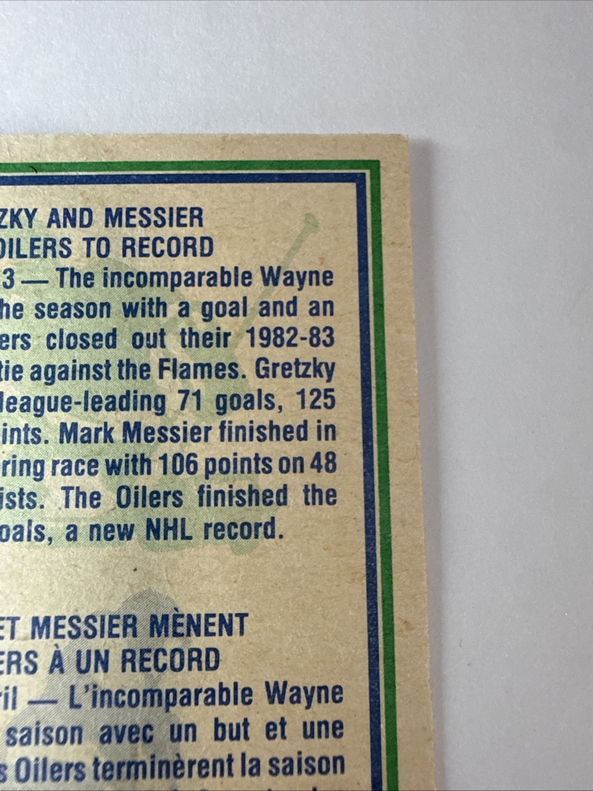 1983-84 Mark Messier & Wayne Gretzky O-Pee-Chee Highlight Card # 23