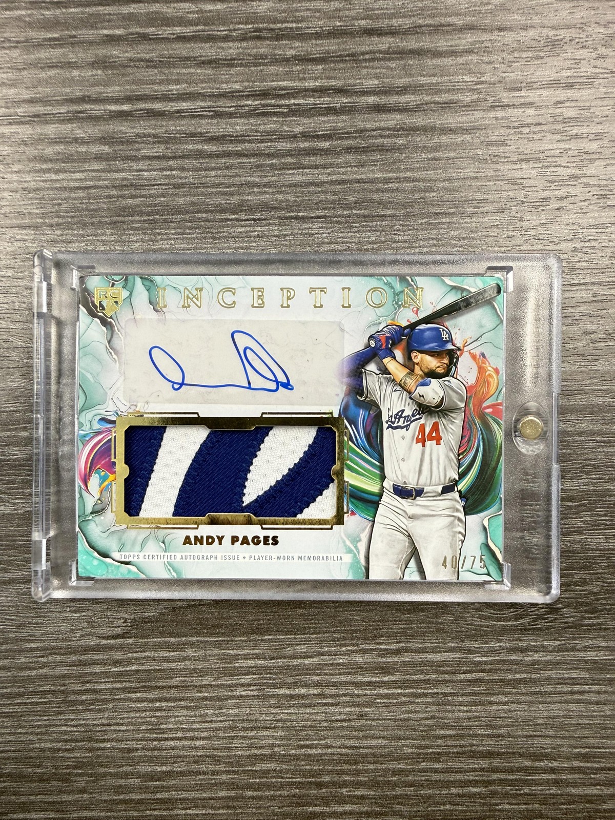 2025 Topps Inception #IAPC-AP Andy Pages Autographed Patches Aqua #/75