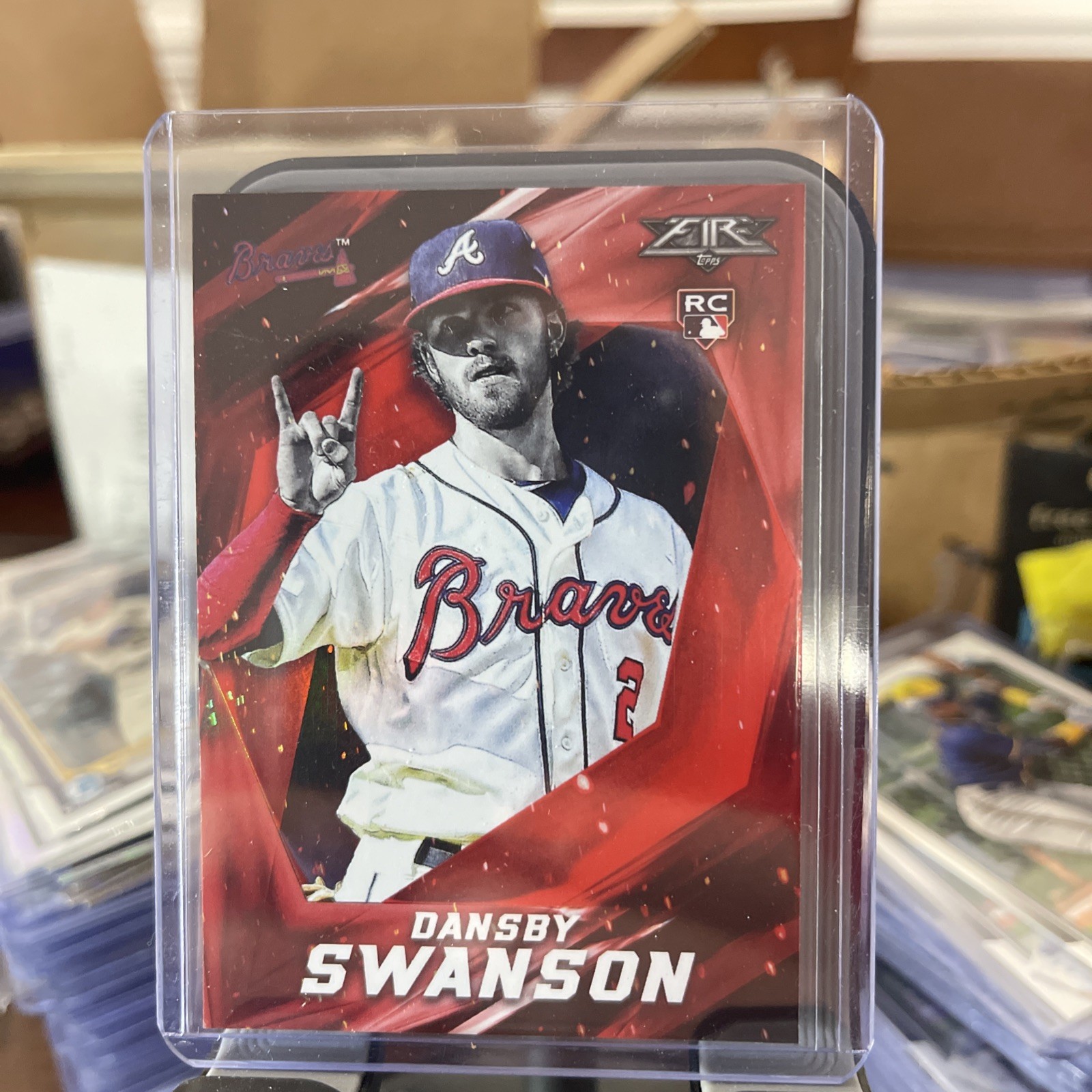 2017 Topps Fire #162 Dansby Swanson Red