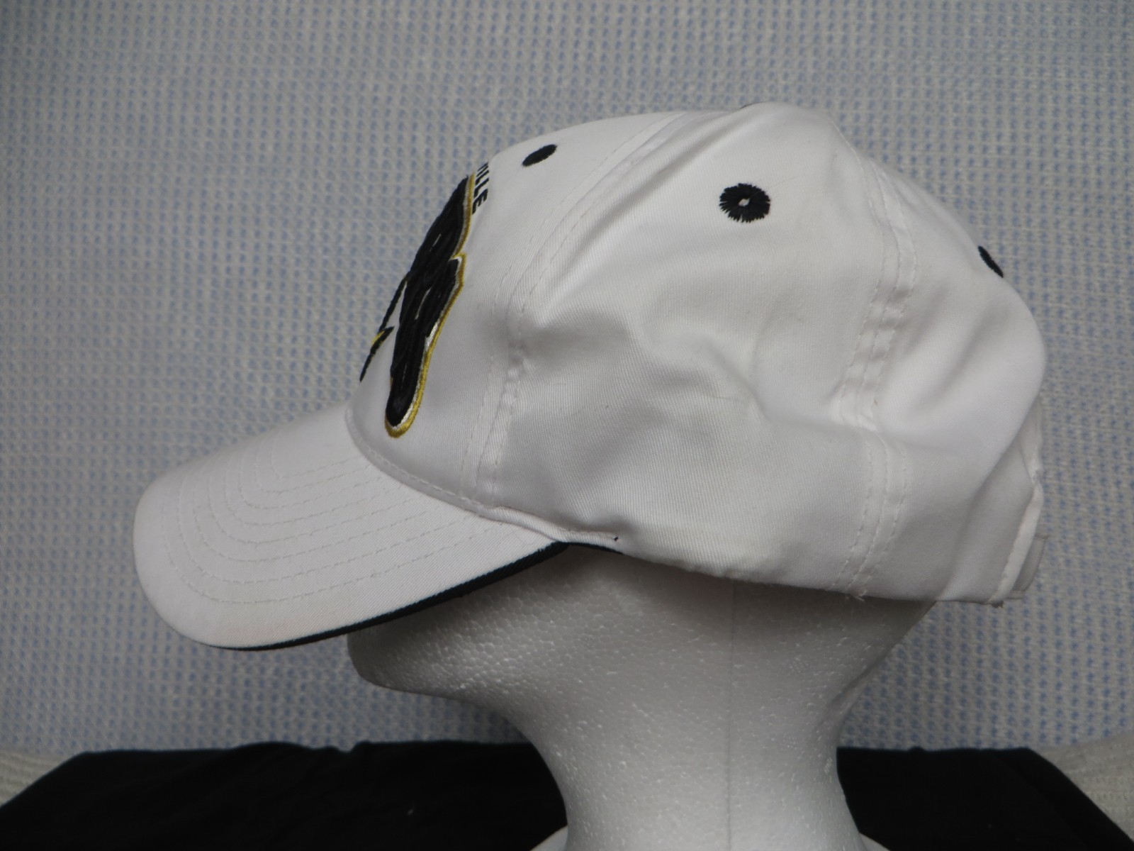 Woodville Peckers Hat Cap Strap Back Mens White Black Baseball Embroidered
