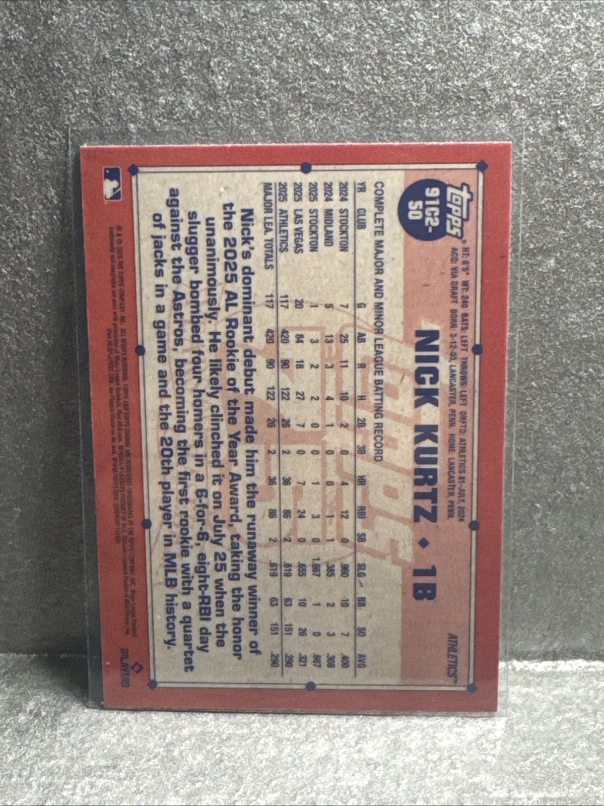 2026 Topps Chrome Baseball 1991 Teal Mojo Refractor/199 #91C2-50 Nick Kurtz