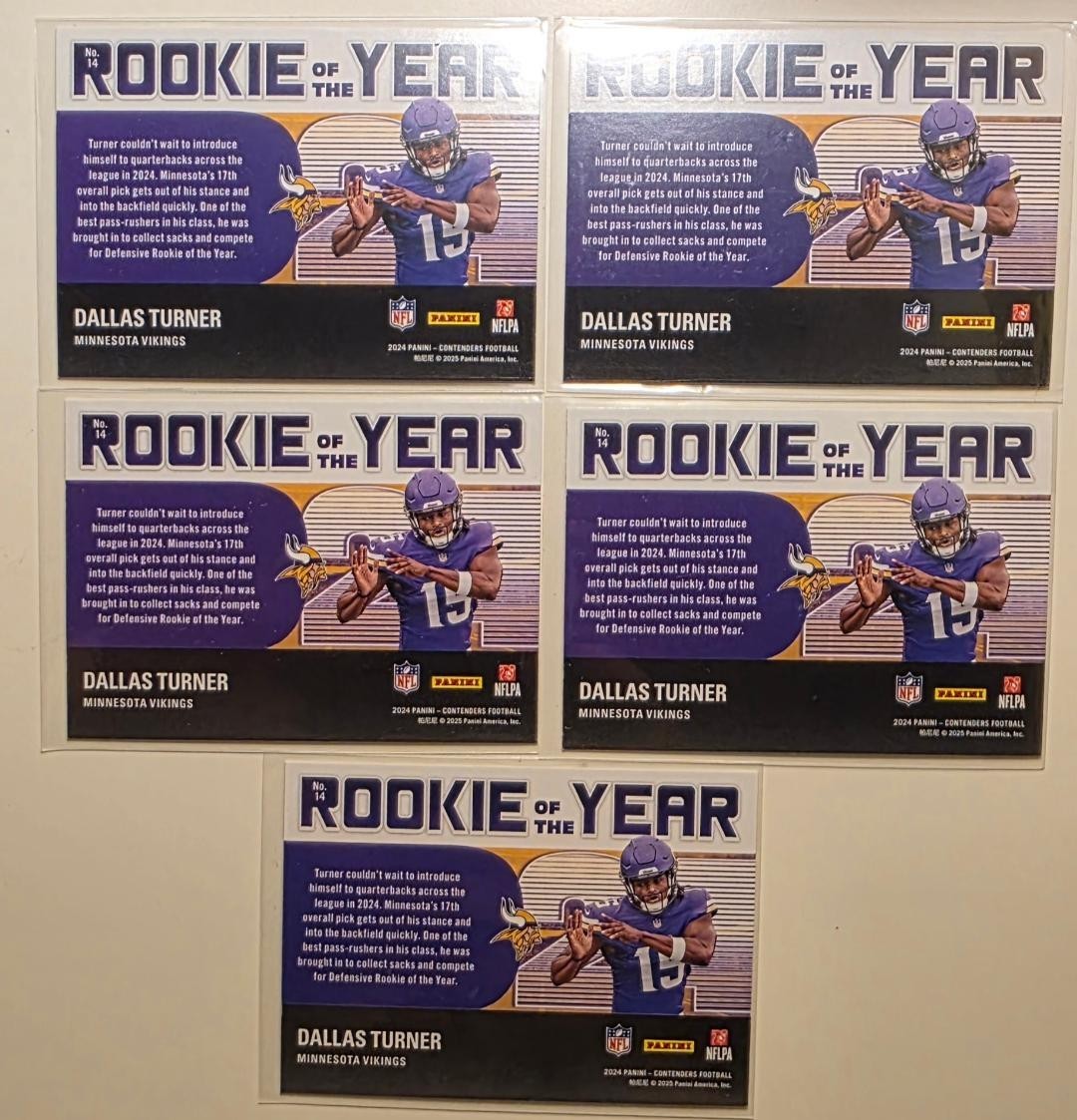 Dallas Turner – 2024 Panini Contenders – Rookie of the Year #14 – Only 5 Left!