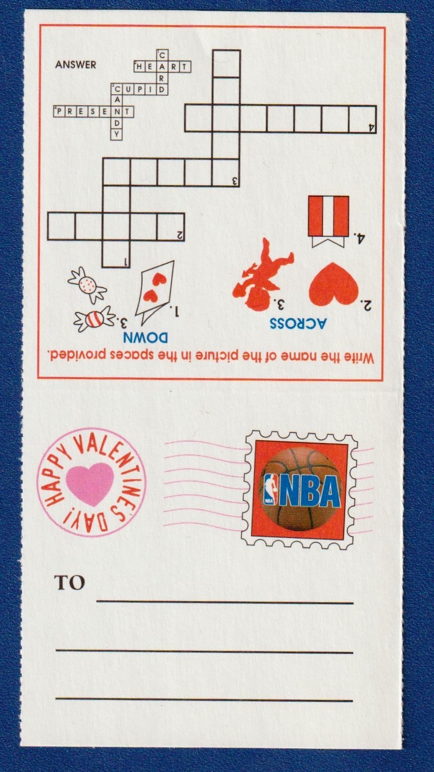 ANTONIO MCDYESS 1999 Cleo NBA Properties Valentine Day Card Phoenix Suns*