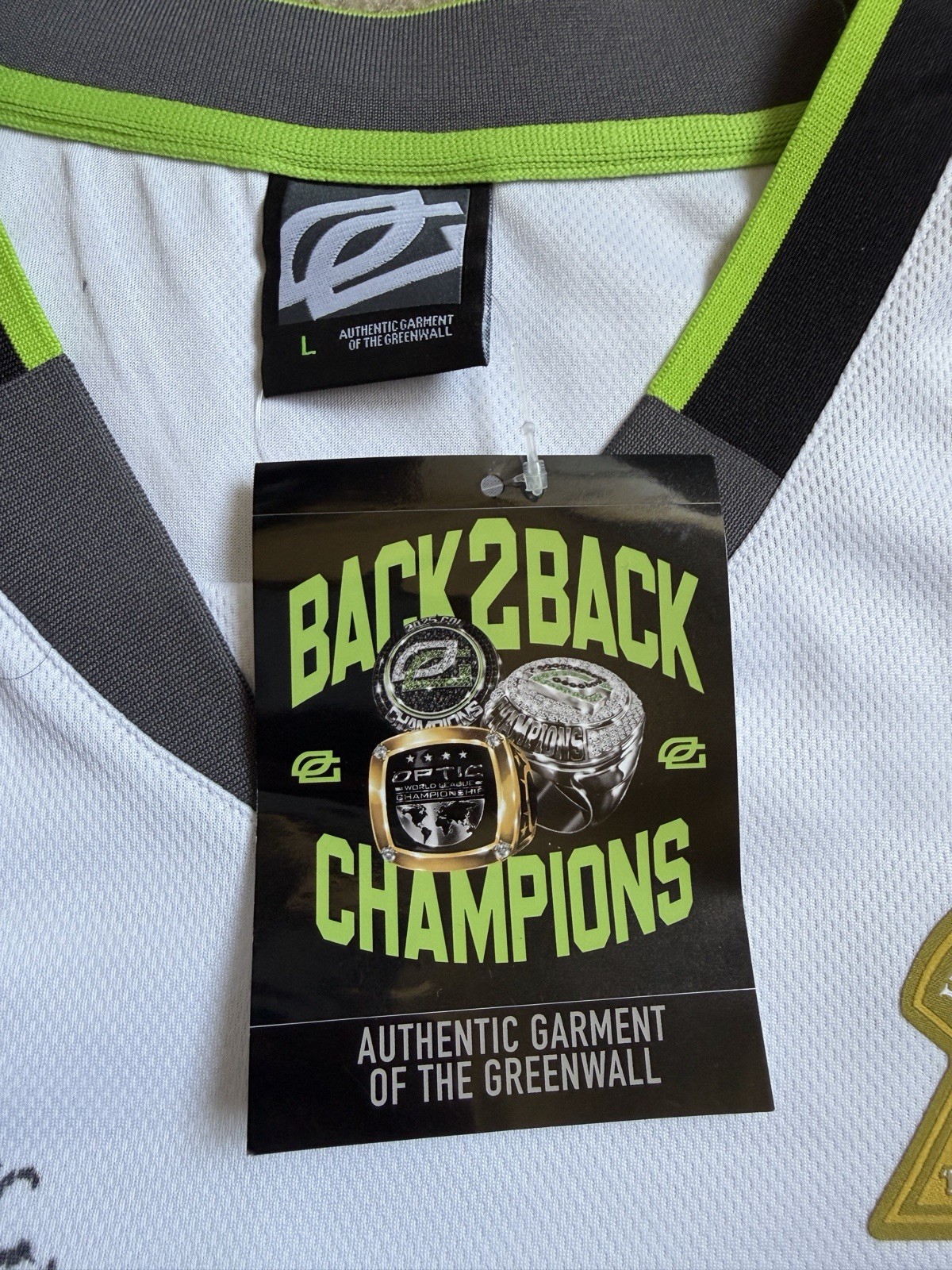 Optic Gaming Champs Signed Jersey size L Championship White CDL Texas COD