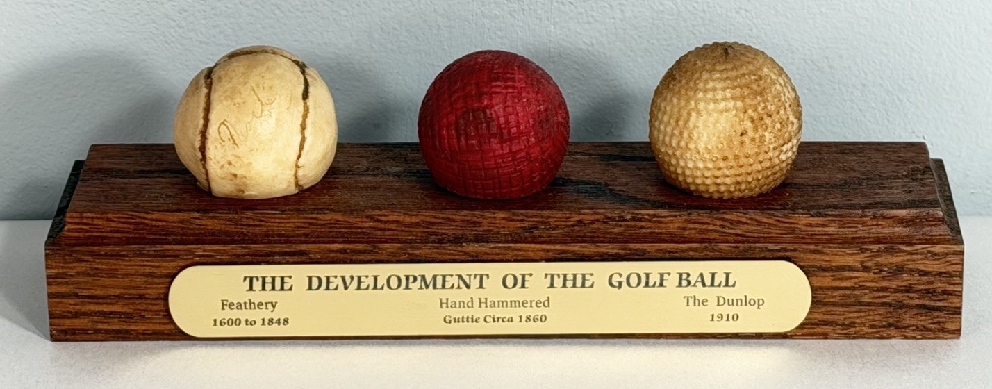 The Development Of The Golf Ball History Desktop Paperweight 1600-1910 Vintage