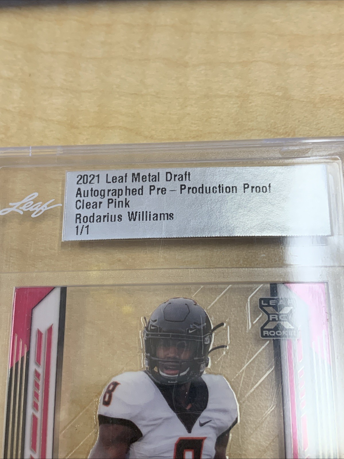 1/1, 2021 Leaf Metal Draft XRC, Pre Production Proof Rodarius Williams Auto 1/1